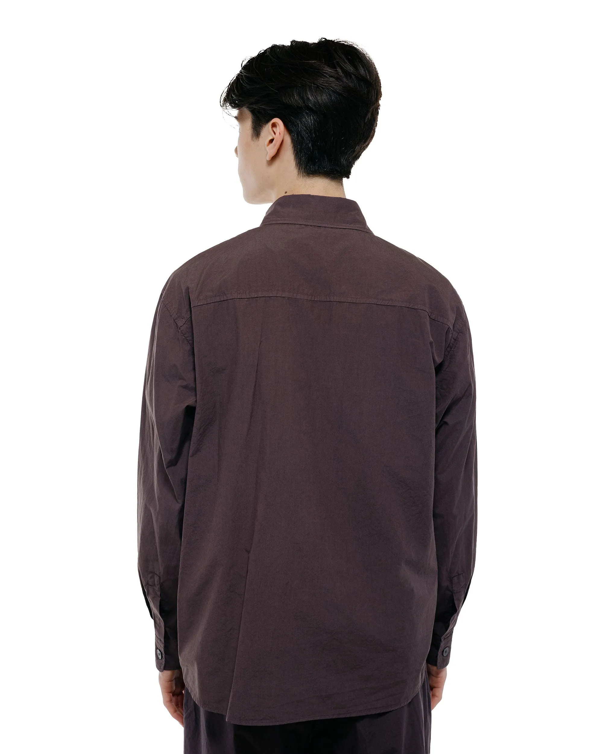 Auralee Garment Dyed Finx Shuttle Weather Shirt Dark Brown sold by Lost & Found product image thumbnail 4