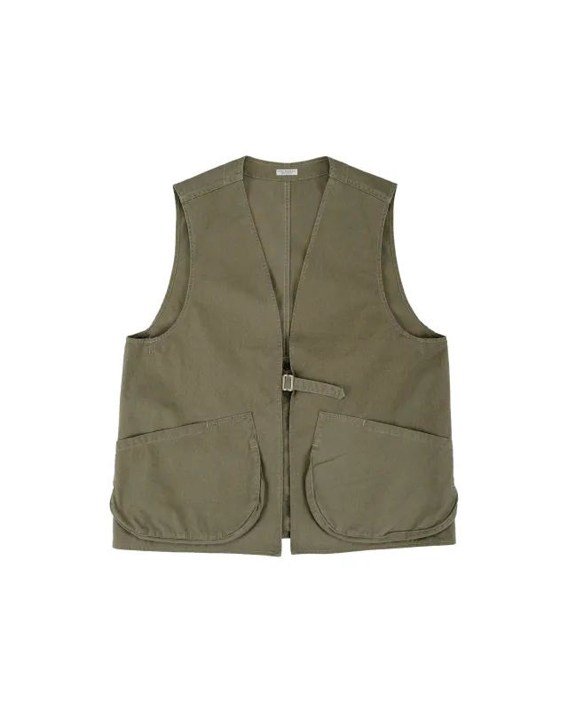 Phigvel Poplin Cloth Hunting Vest Faded Olive made by Lost & Found