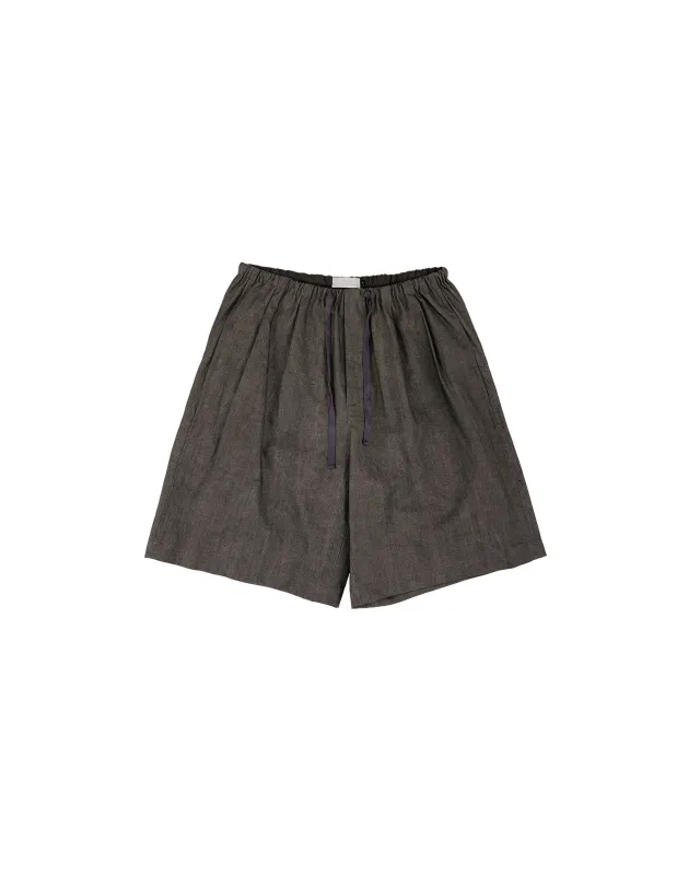 Amomento Linen Drawstring Shorts Brown made by Amomento