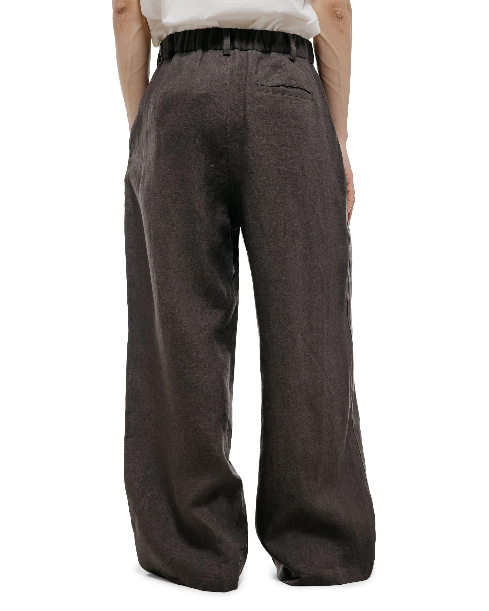 Amomento Linen Two Tuck Wide Pants Khaki Grey sold by Lost & Found product image thumbnail 4