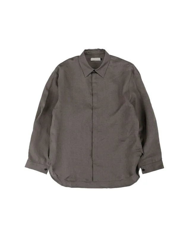 Amomento Linen Oversized Shirt Khaki made by Amomento