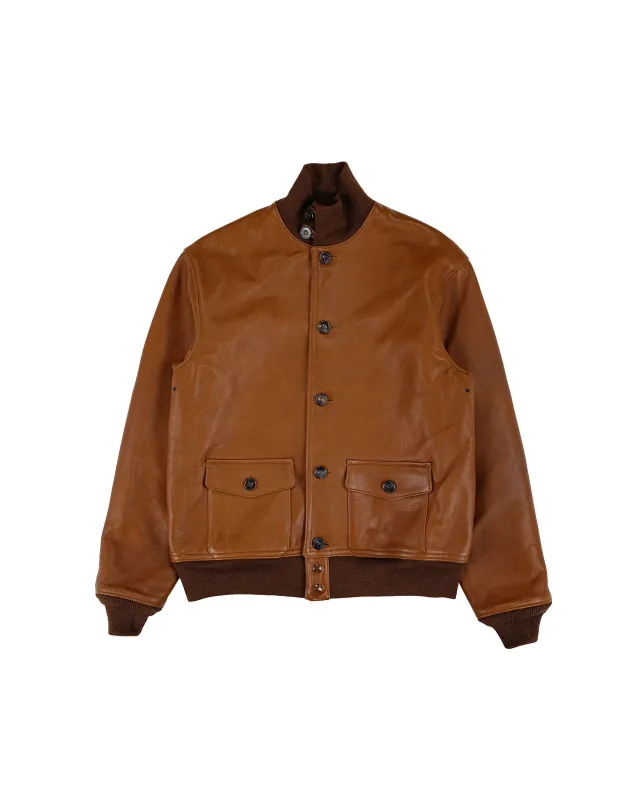 The Real McCoy's MJ24101 Type A-1 Real McCoy Mfg. Co. / Sheepskin Russet Brown made by The Real McCoy's