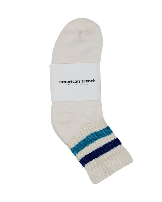 American Trench The Retro Stripe Quarter Crew Navy/Col. Blue made by American Trench