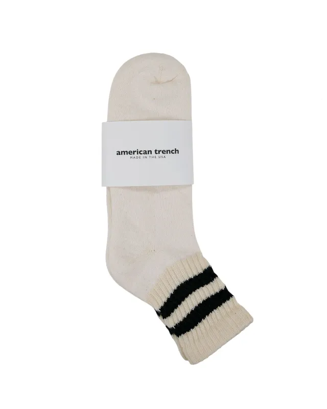 American Trench The Mono Stripe Quarter Crew Black made by American Trench