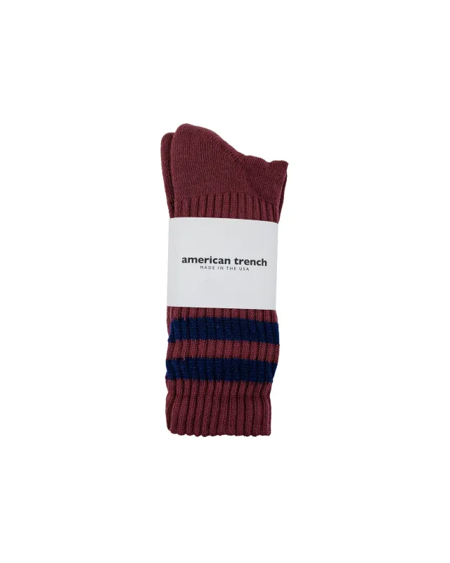 American Trench The Retro Double Stripe Burgundy made by American Trench
