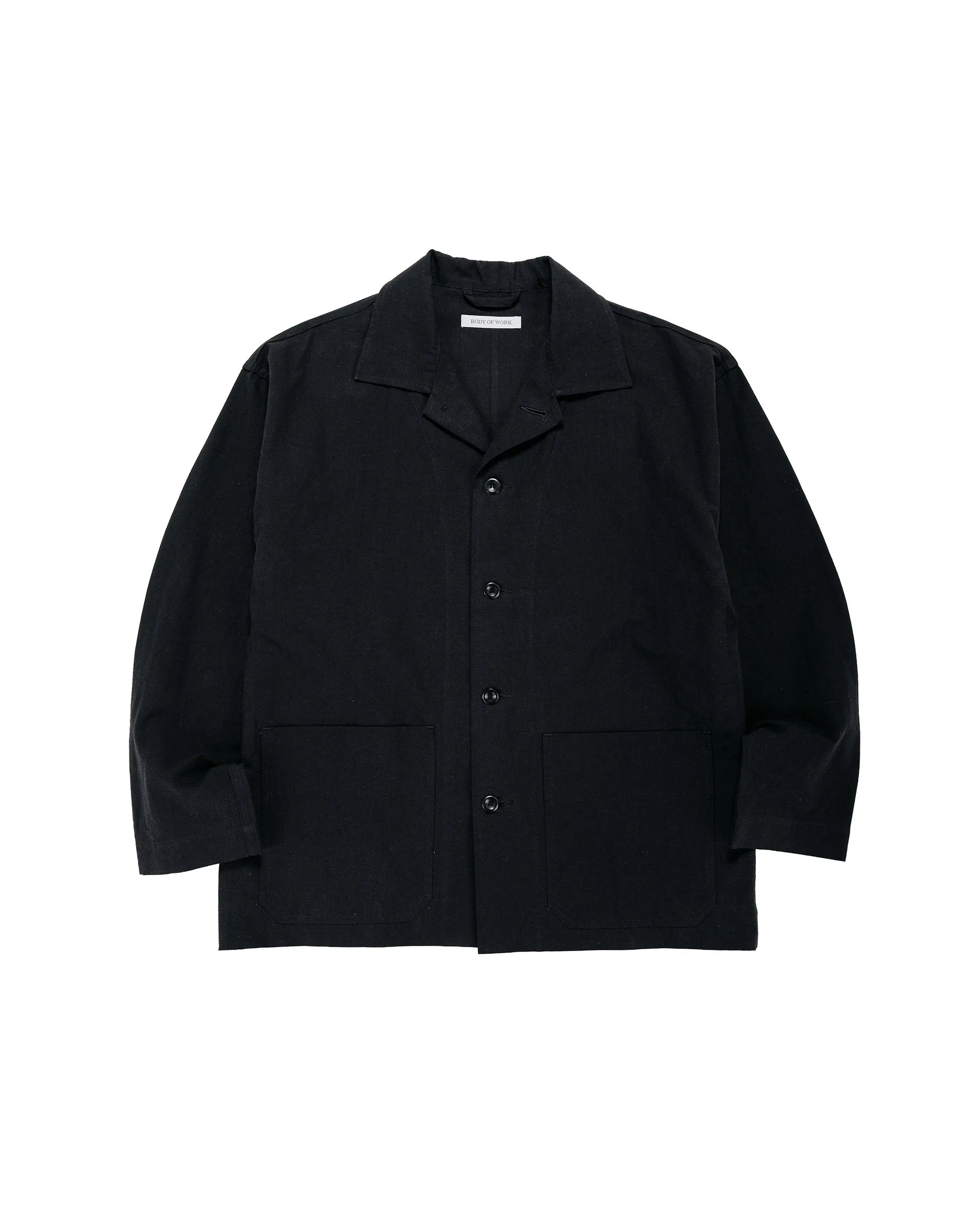 Body of Work Linden Jacket Nep Cotton Linen Black sold by Lost & Found