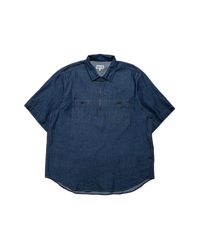 Engineered Garments Workaday Spinnaker Shirt Indigo 4.5oz Denim Shirting made by Lost & Found