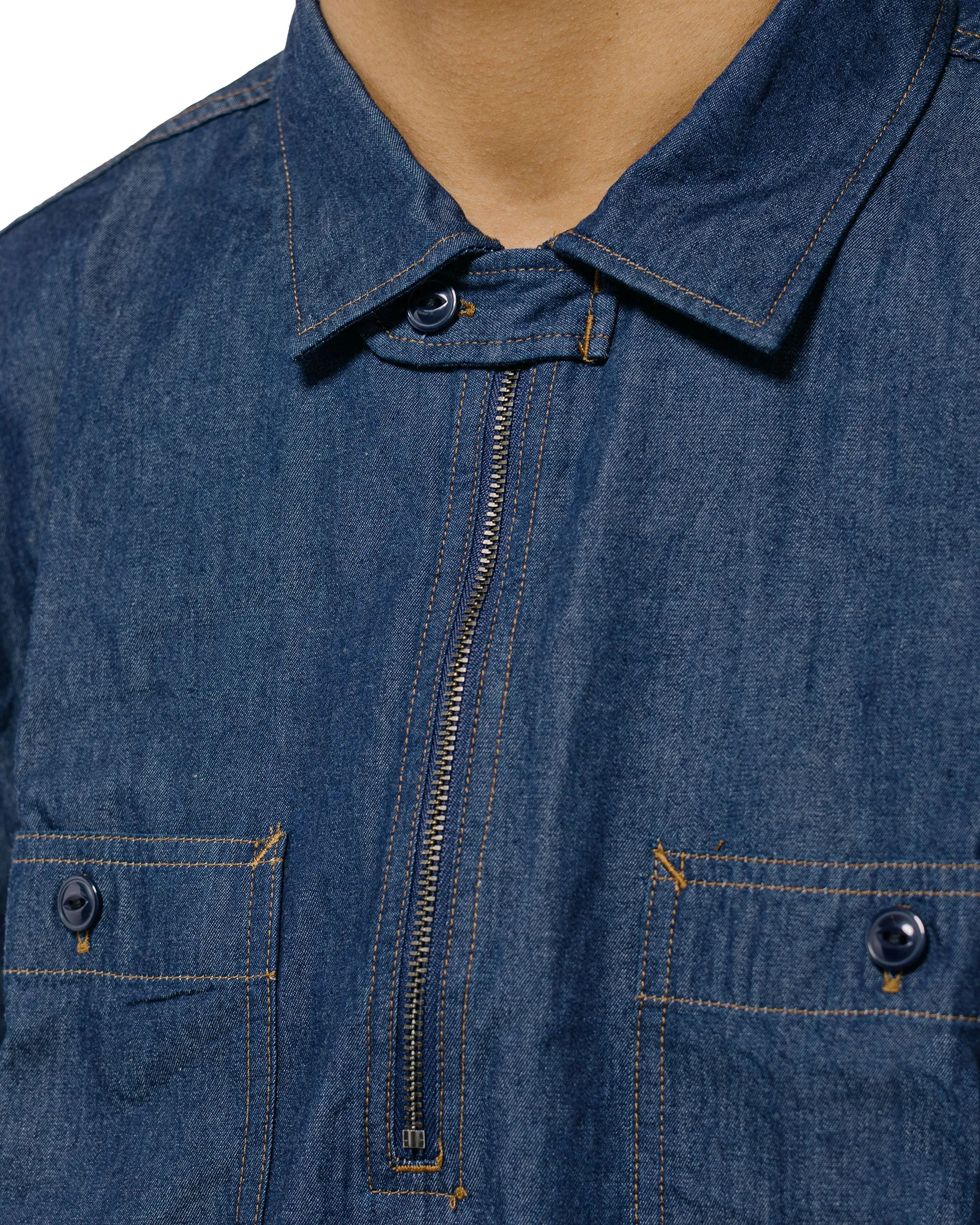 Engineered Garments Workaday Spinnaker Shirt Indigo 4.5oz Denim Shirting sold by Lost & Found product image thumbnail 3