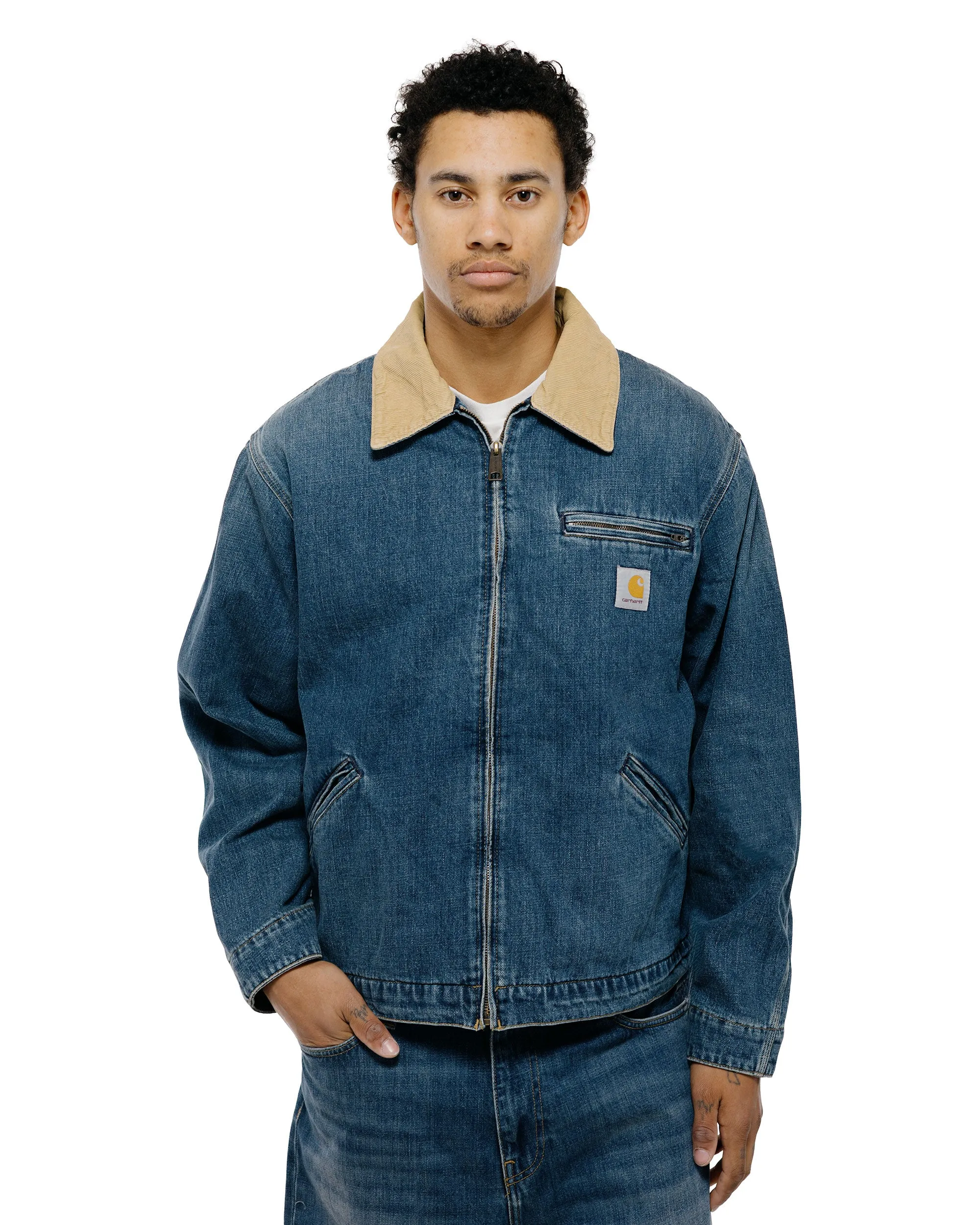 Carhartt W.I.P. OG Detroit Jacket Blue/Dusty H Brown Dark Used Wash sold by Lost & Found product image thumbnail 2