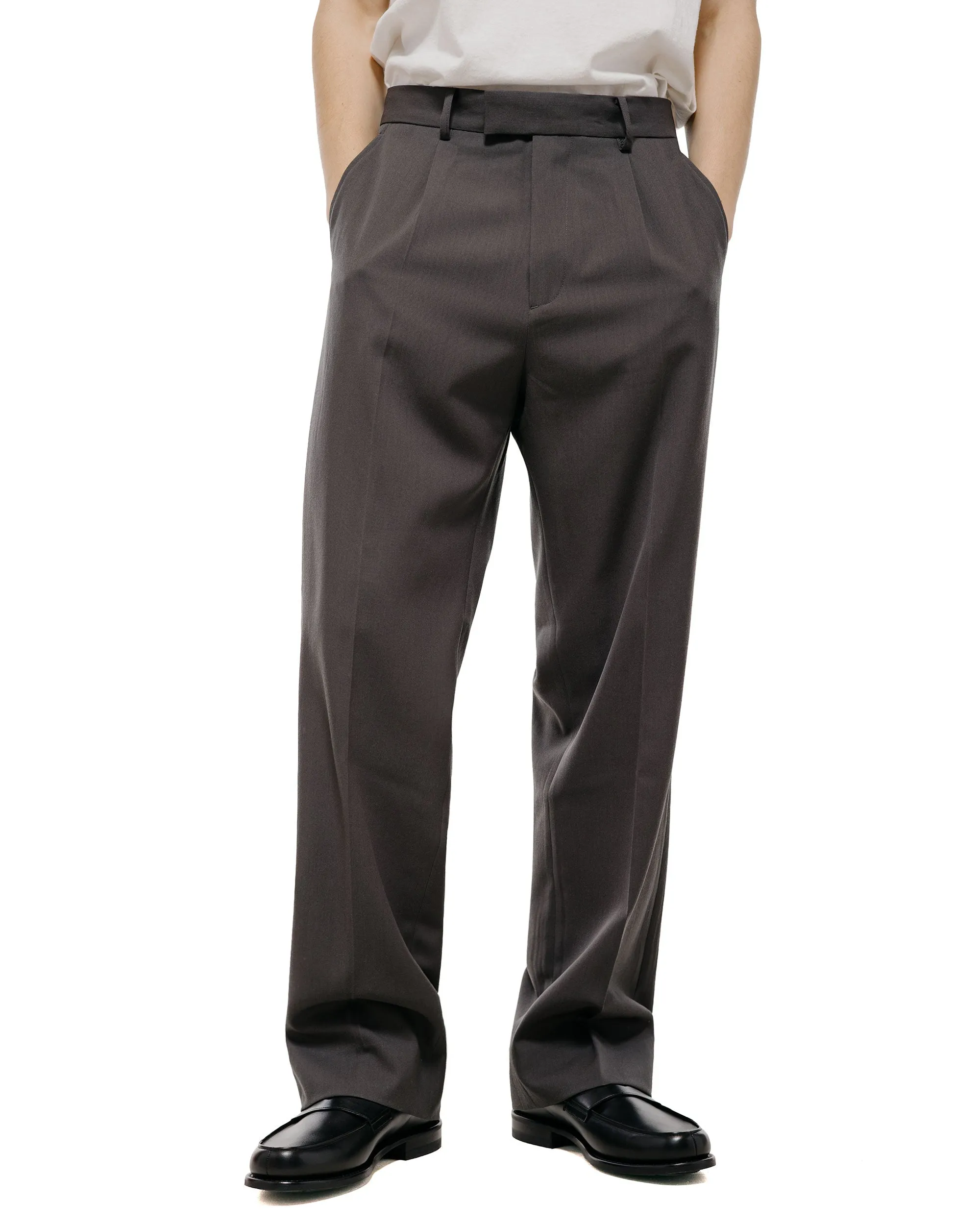 TTT MSW Wool Straight Slacks Charcoal Grey sold by Lost & Found product image thumbnail 2