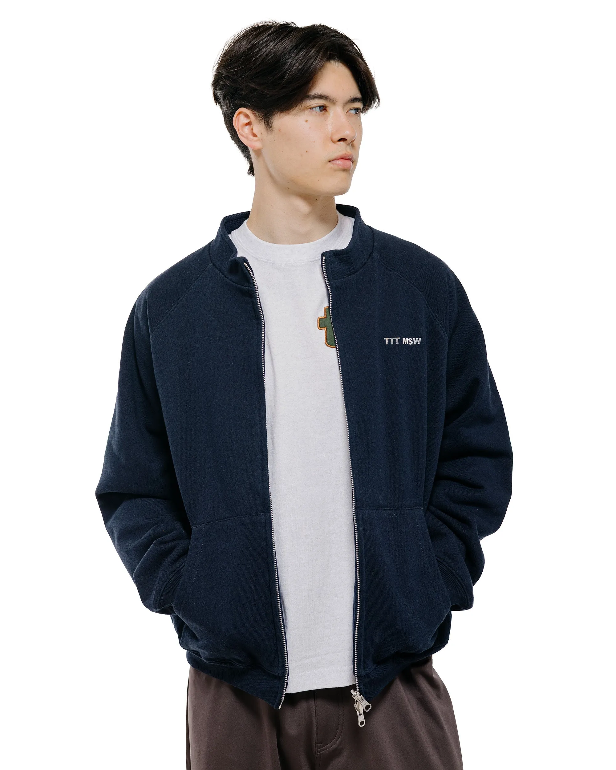 TTT MSW Zip Up Crew Neck Sweat Navy sold by Lost & Found product image thumbnail 2