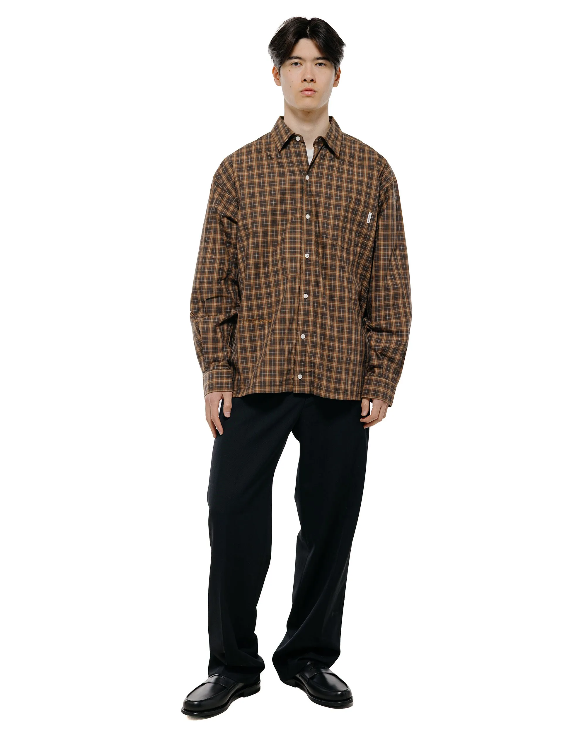 TTT MSW Regular Collar Shirt Brown Check sold by Lost & Found product image thumbnail 5
