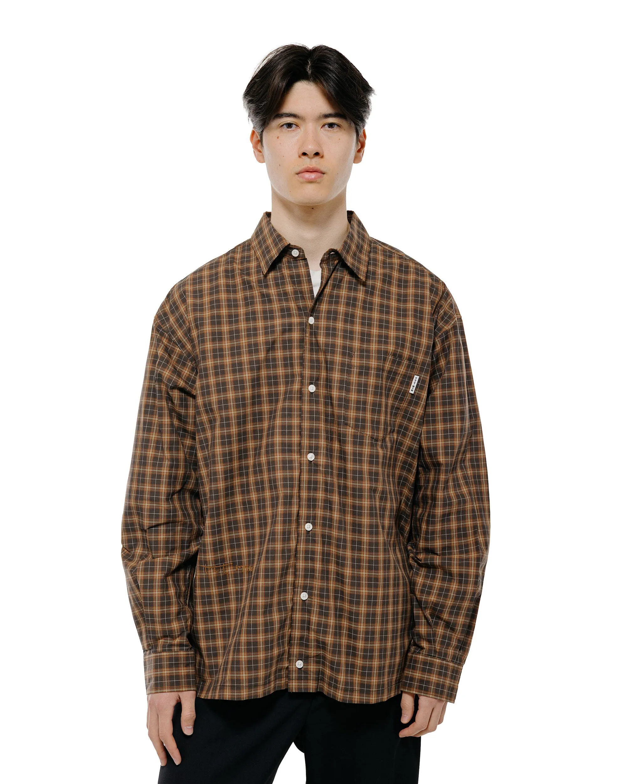 TTT MSW Regular Collar Shirt Brown Check sold by Lost & Found product image thumbnail 2