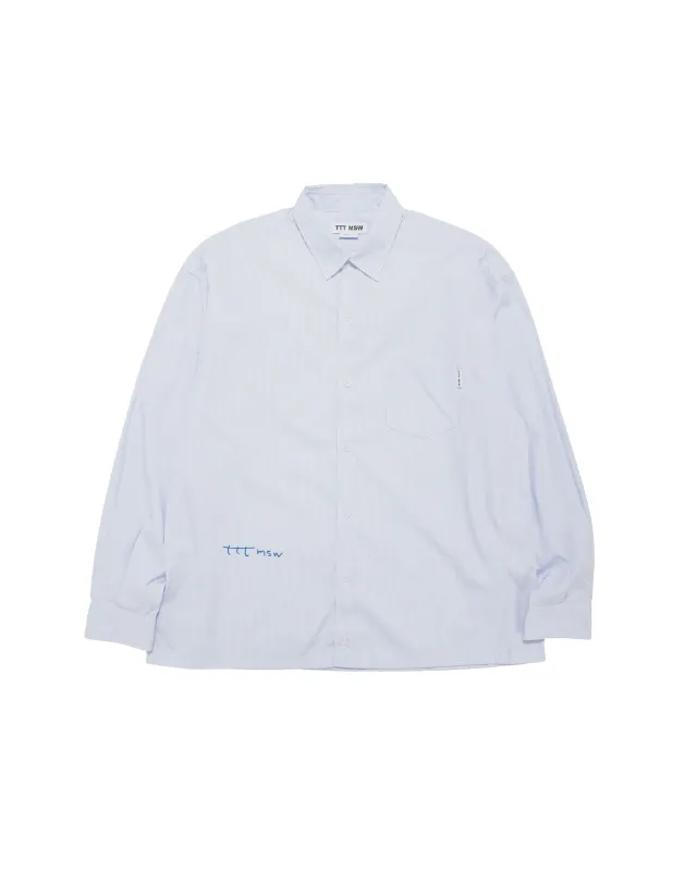 TTT MSW Regular Collar Shirt White Stripe made by Lost & Found