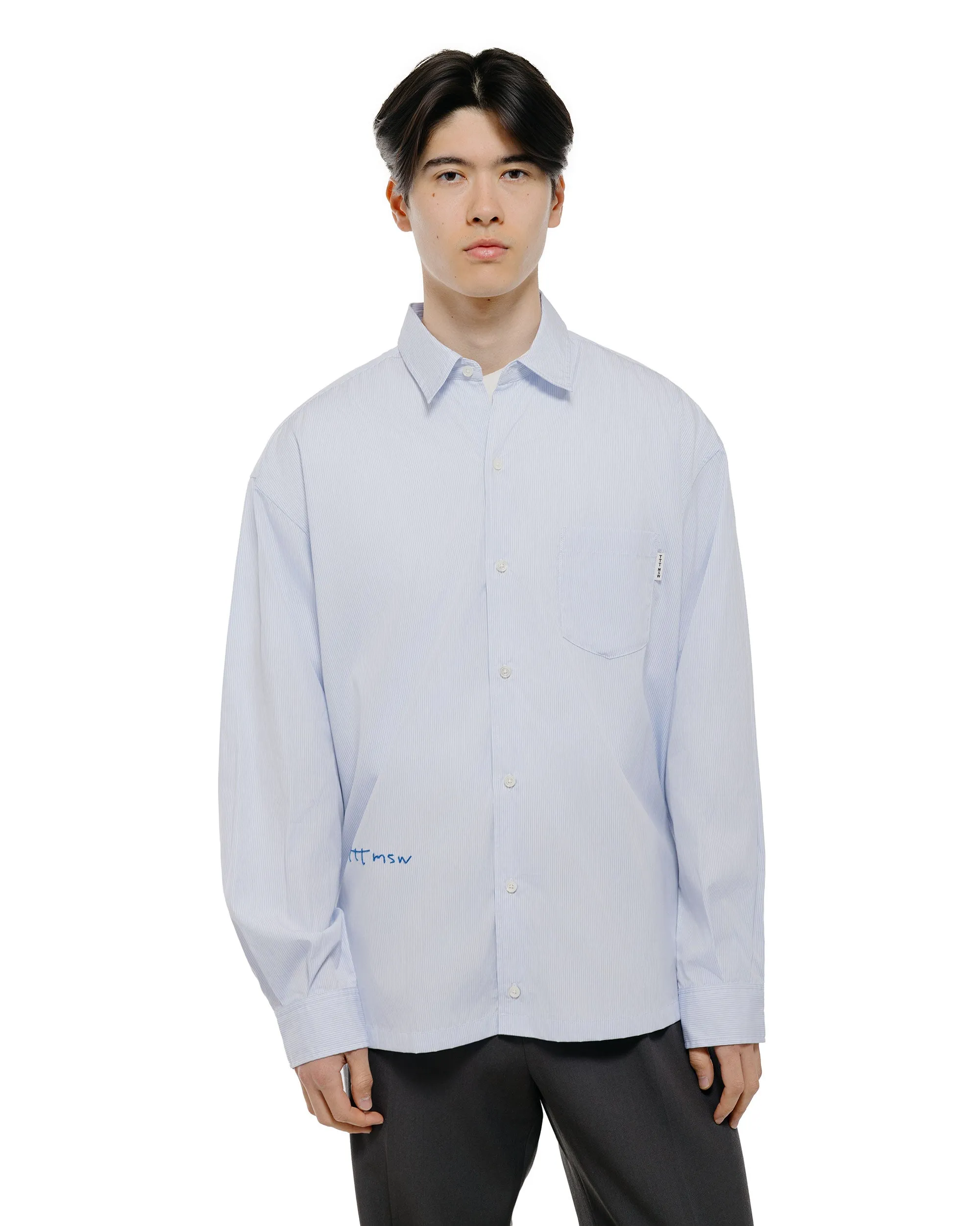 TTT MSW Regular Collar Shirt White Stripe sold by Lost & Found product image thumbnail 2