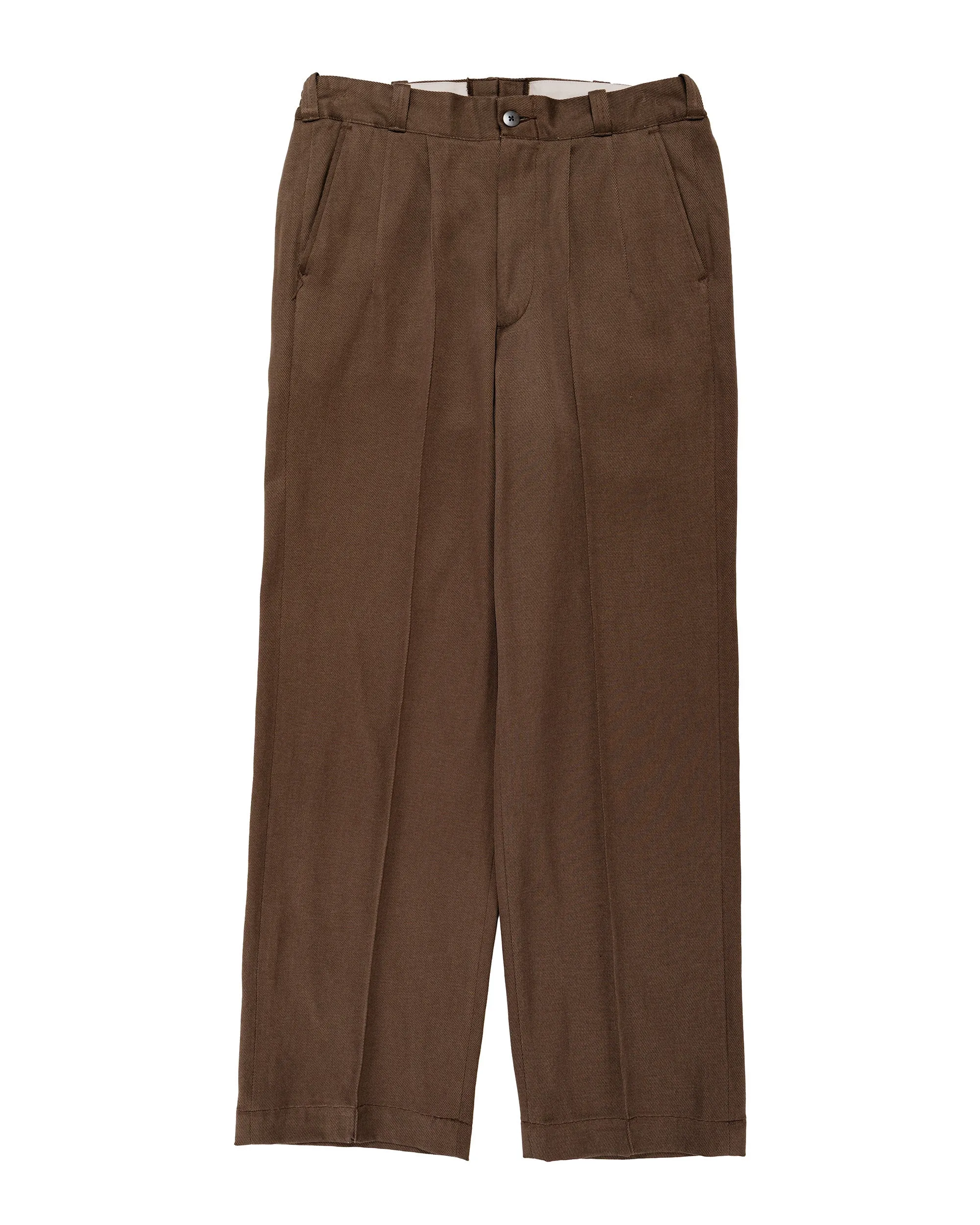 Old Joe Front Tuck Army Trouser Coffee sold by Lost & Found