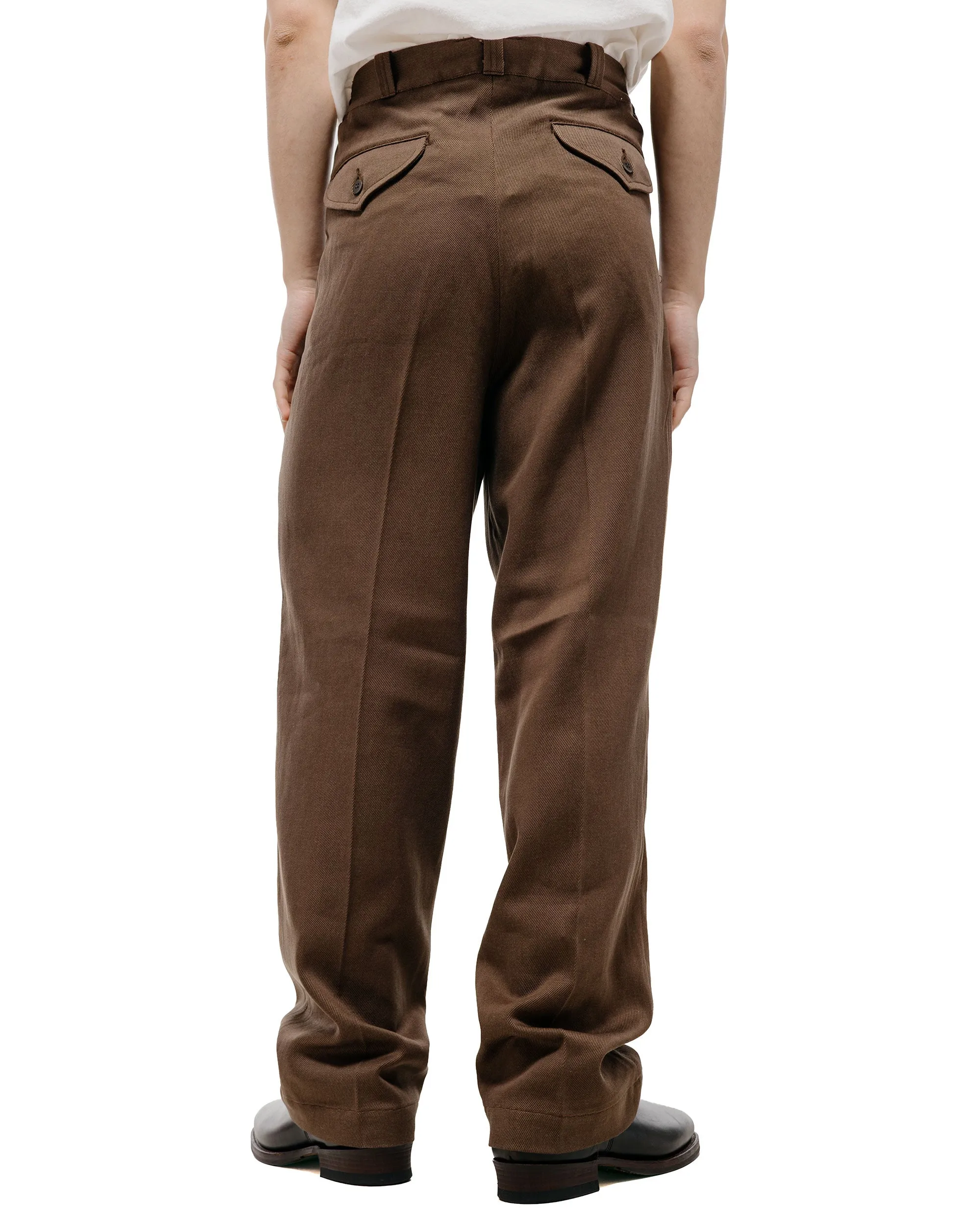 Old Joe Front Tuck Army Trouser Coffee sold by Lost & Found product image thumbnail 4