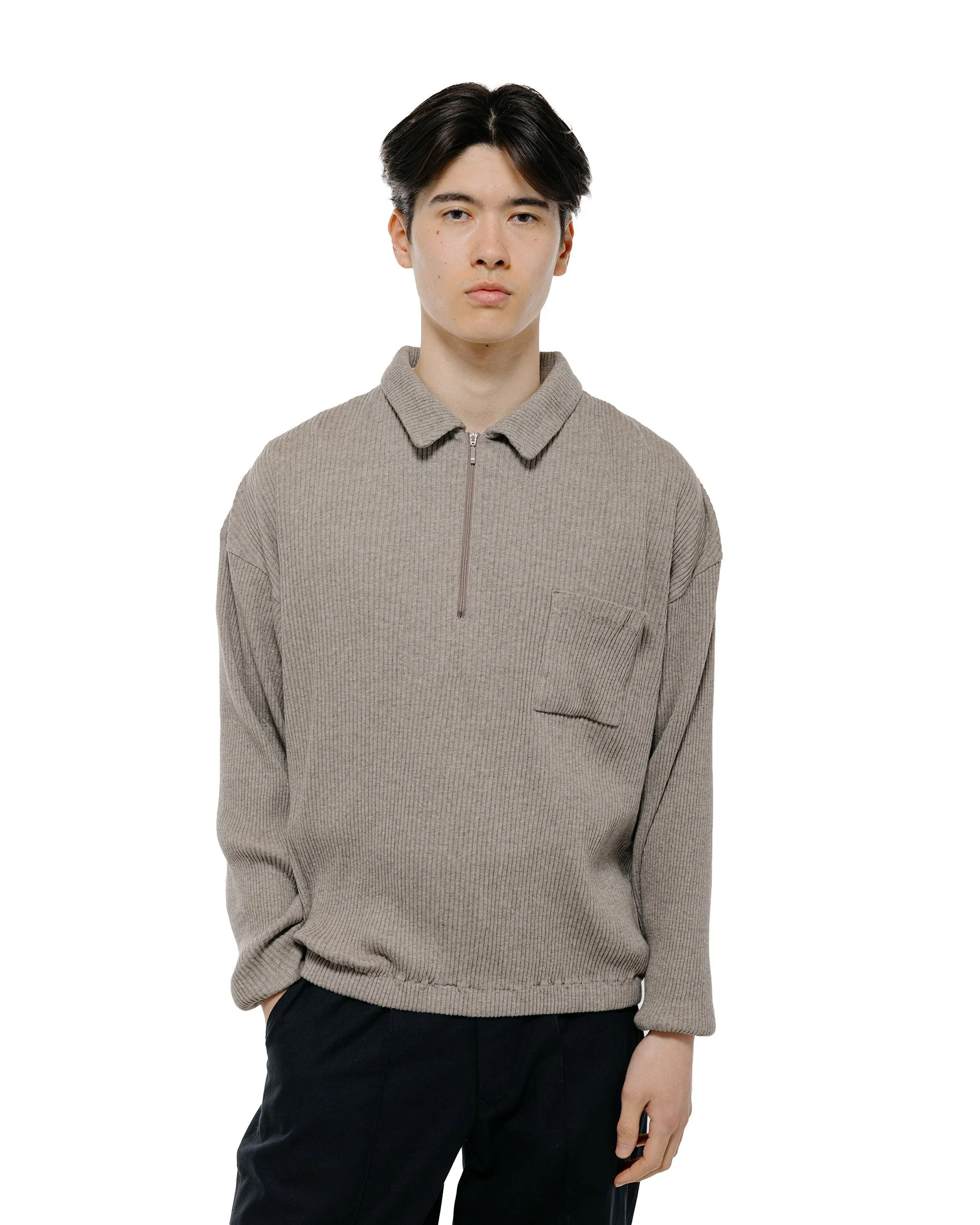 Old Joe Quater Zip Cotton Yak Ribed Shirts Morel sold by Lost & Found product image thumbnail 2