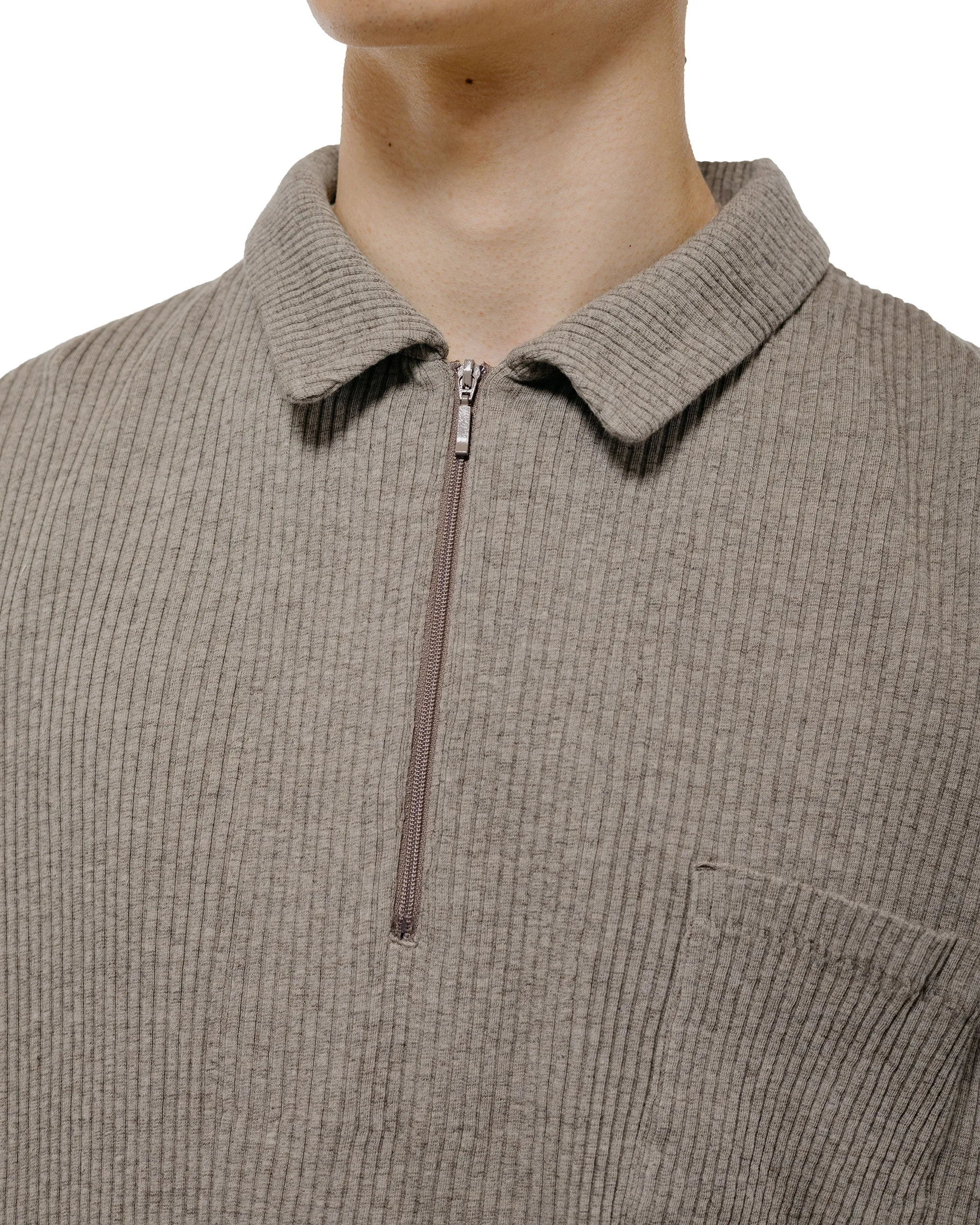 Old Joe Quater Zip Cotton Yak Ribed Shirts Morel sold by Lost & Found product image thumbnail 3