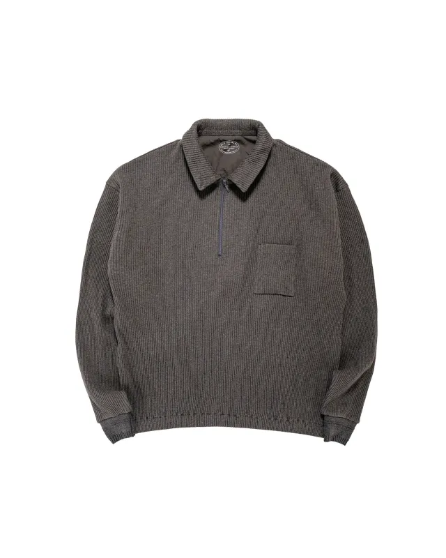 Old Joe Quater Zip Cotton Yak Ribed Shirts Graphite made by Old Joe