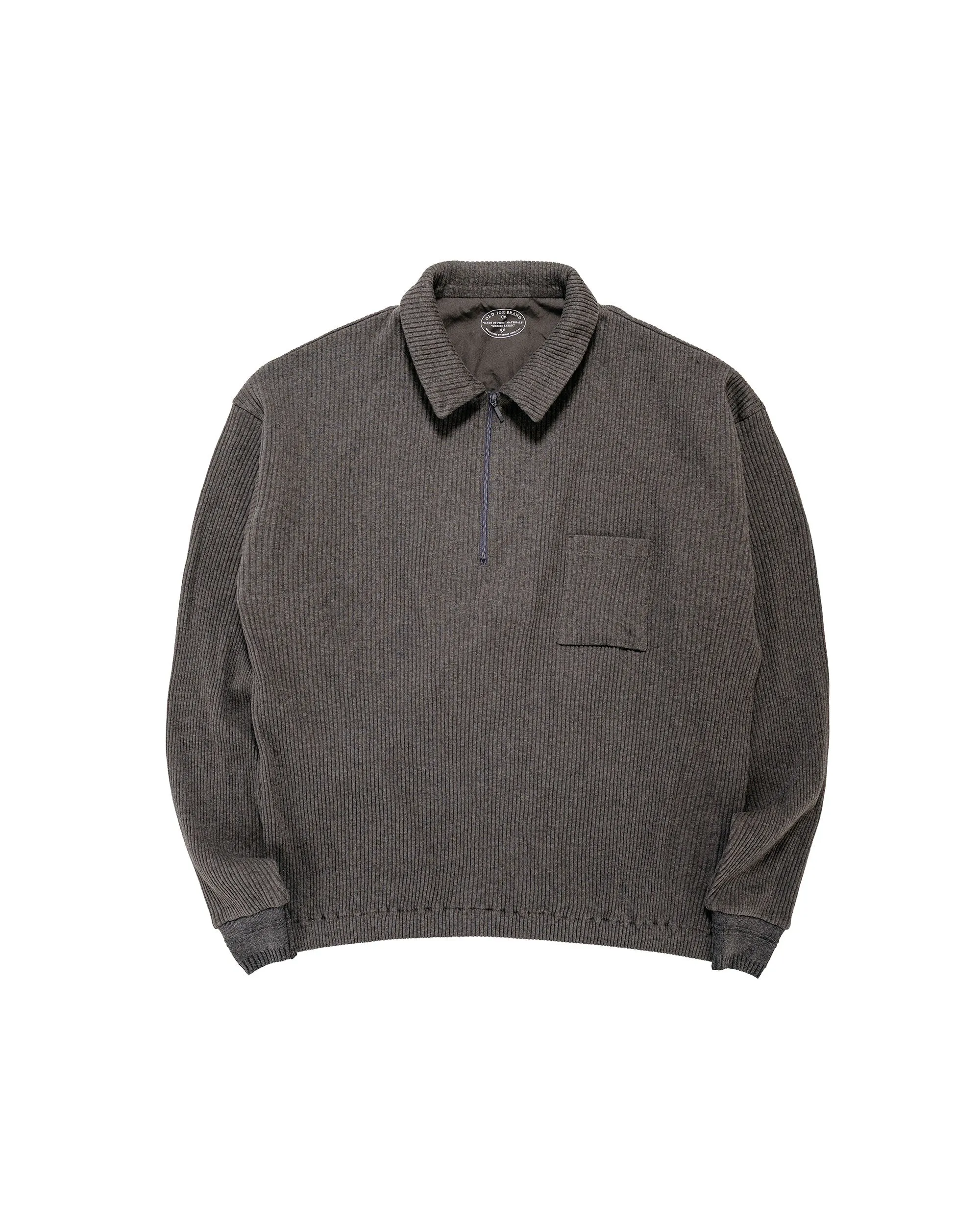 Old Joe Quater Zip Cotton Yak Ribed Shirts Graphite sold by Lost & Found