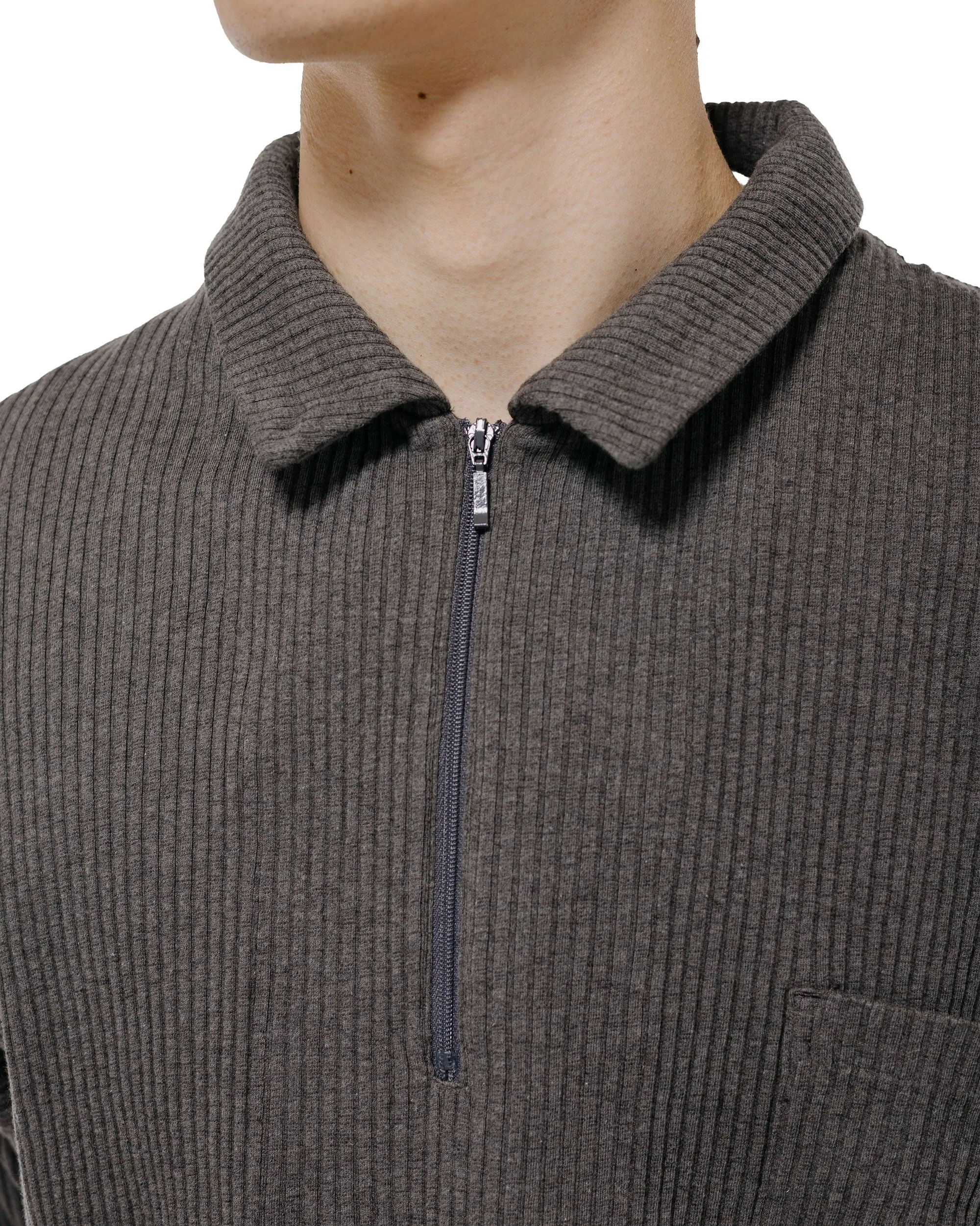 Old Joe Quater Zip Cotton Yak Ribed Shirts Graphite sold by Lost & Found product image thumbnail 3