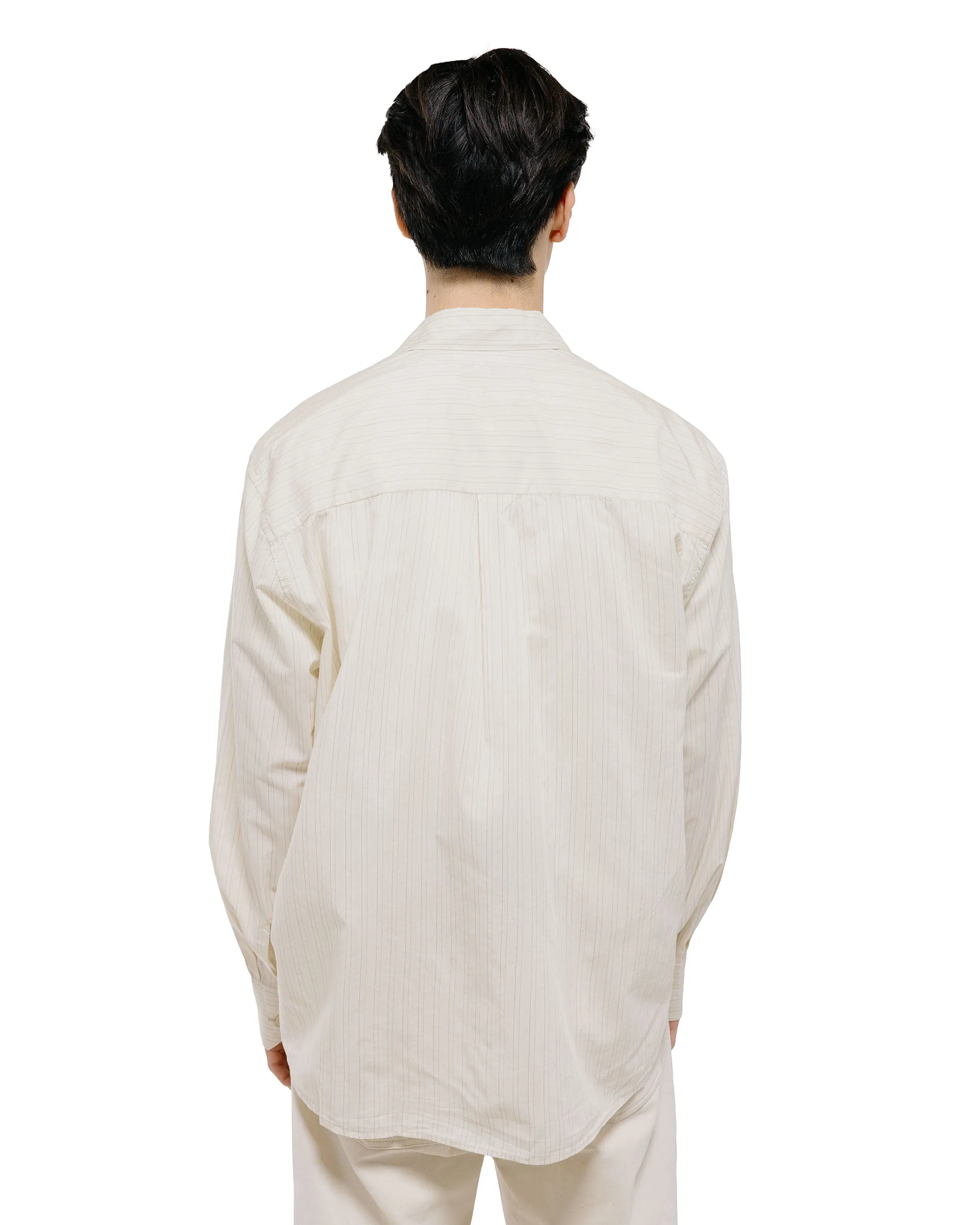 Our Legacy Above Shirt Faded Bone Windstripe Lyocell sold by Lost & Found product image thumbnail 4
