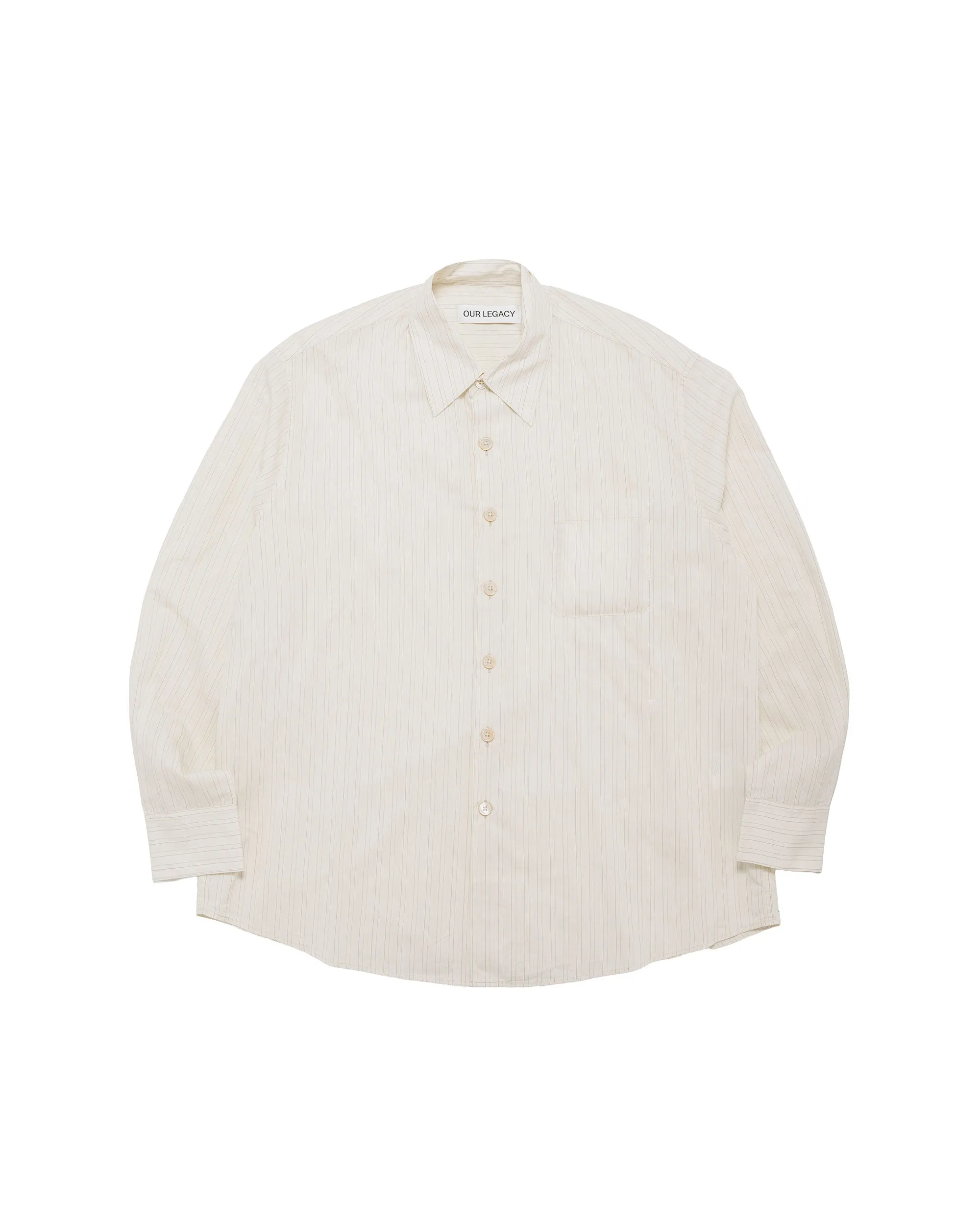Our Legacy Above Shirt Faded Bone Windstripe Lyocell sold by Lost & Found