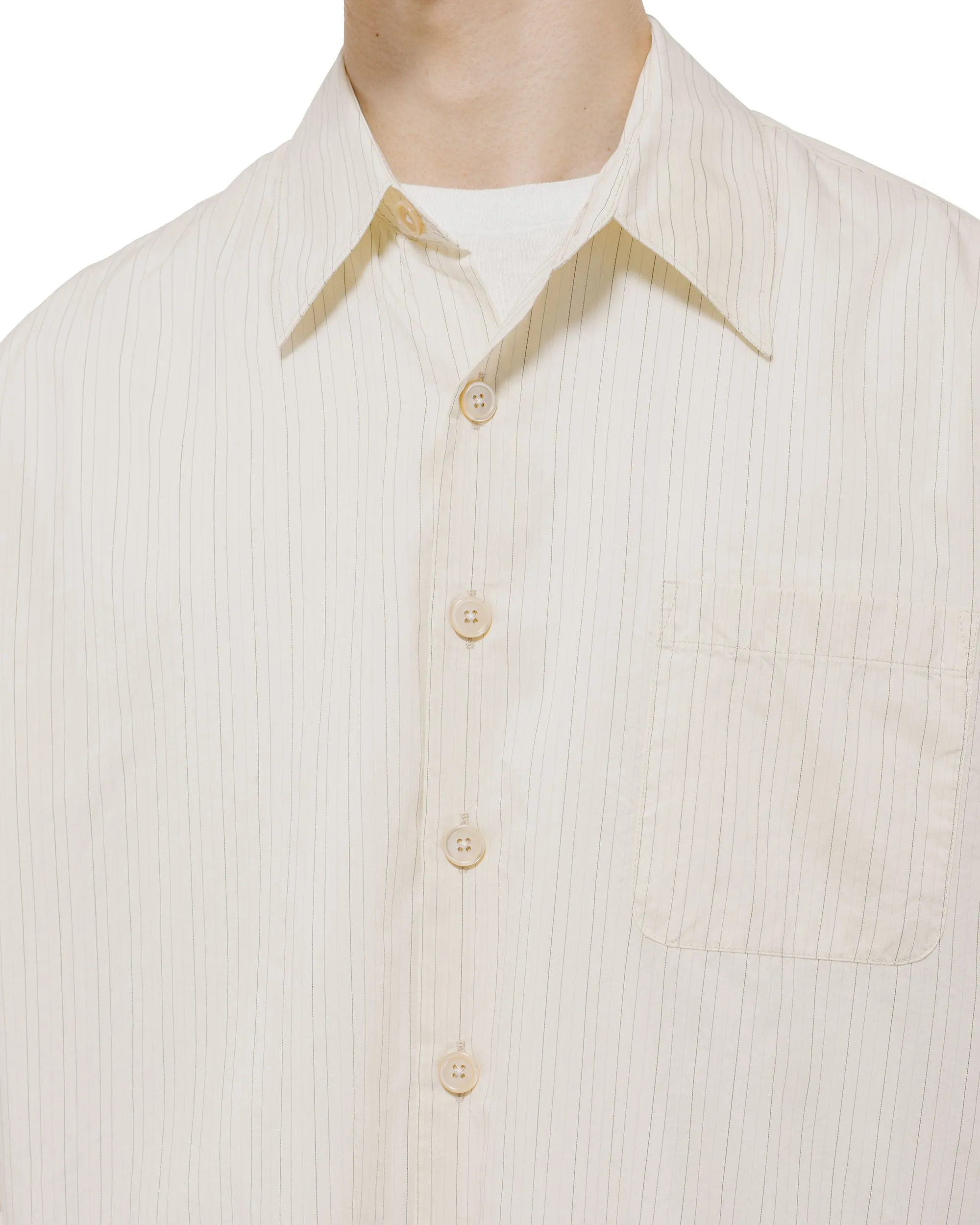 Our Legacy Above Shirt Faded Bone Windstripe Lyocell sold by Lost & Found product image thumbnail 3