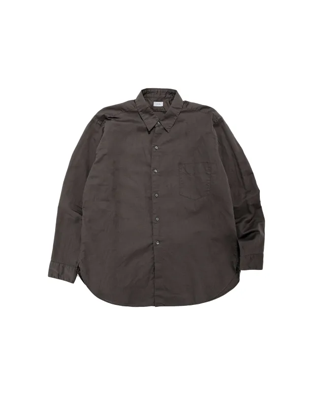 CIOTA Regular Collar Shirt Cotton/Linen Charcoal Gray made by Ciota
