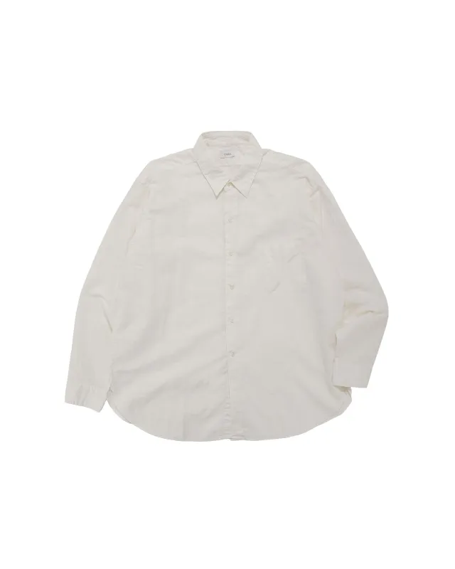 CIOTA Regular Collar Shirt Cotton/Linen Off White made by Ciota