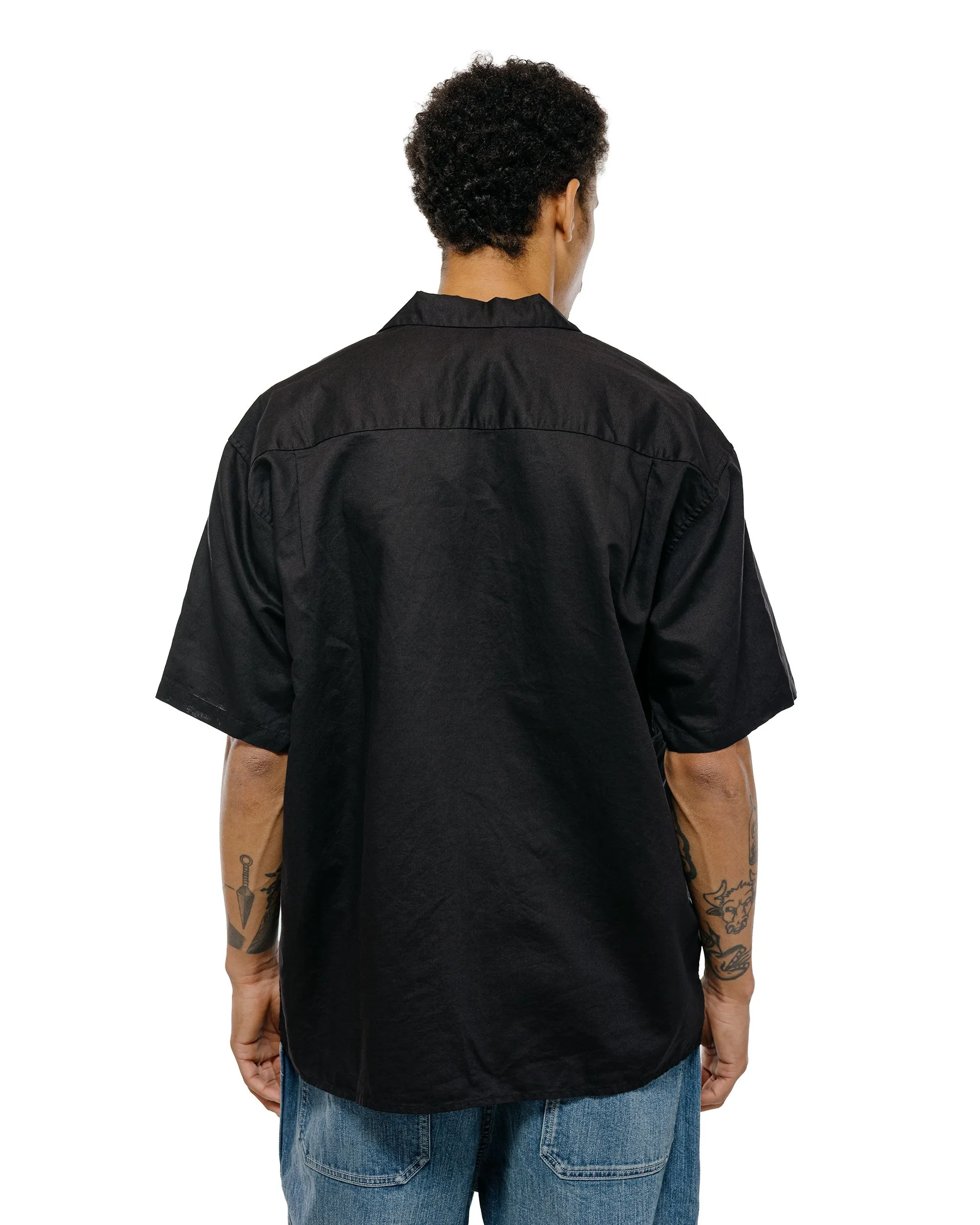 CIOTA Open Collar Short Sleeve Shirt Cotton/Linen Black sold by Lost & Found product image thumbnail 4