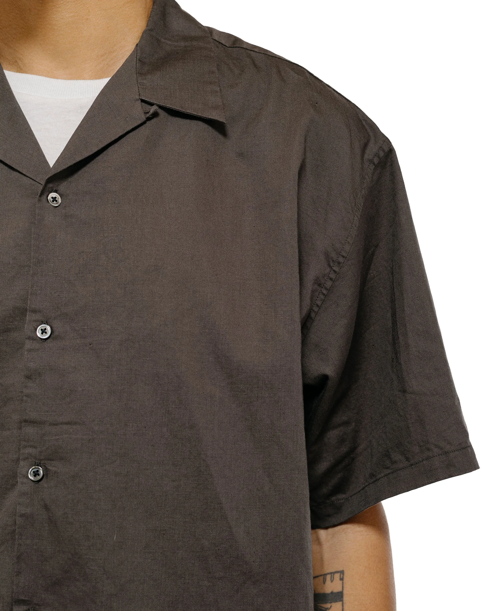 CIOTA Open Collar Short Sleeve Shirt Cotton/Linen Charcoal sold by Lost & Found product image thumbnail 3
