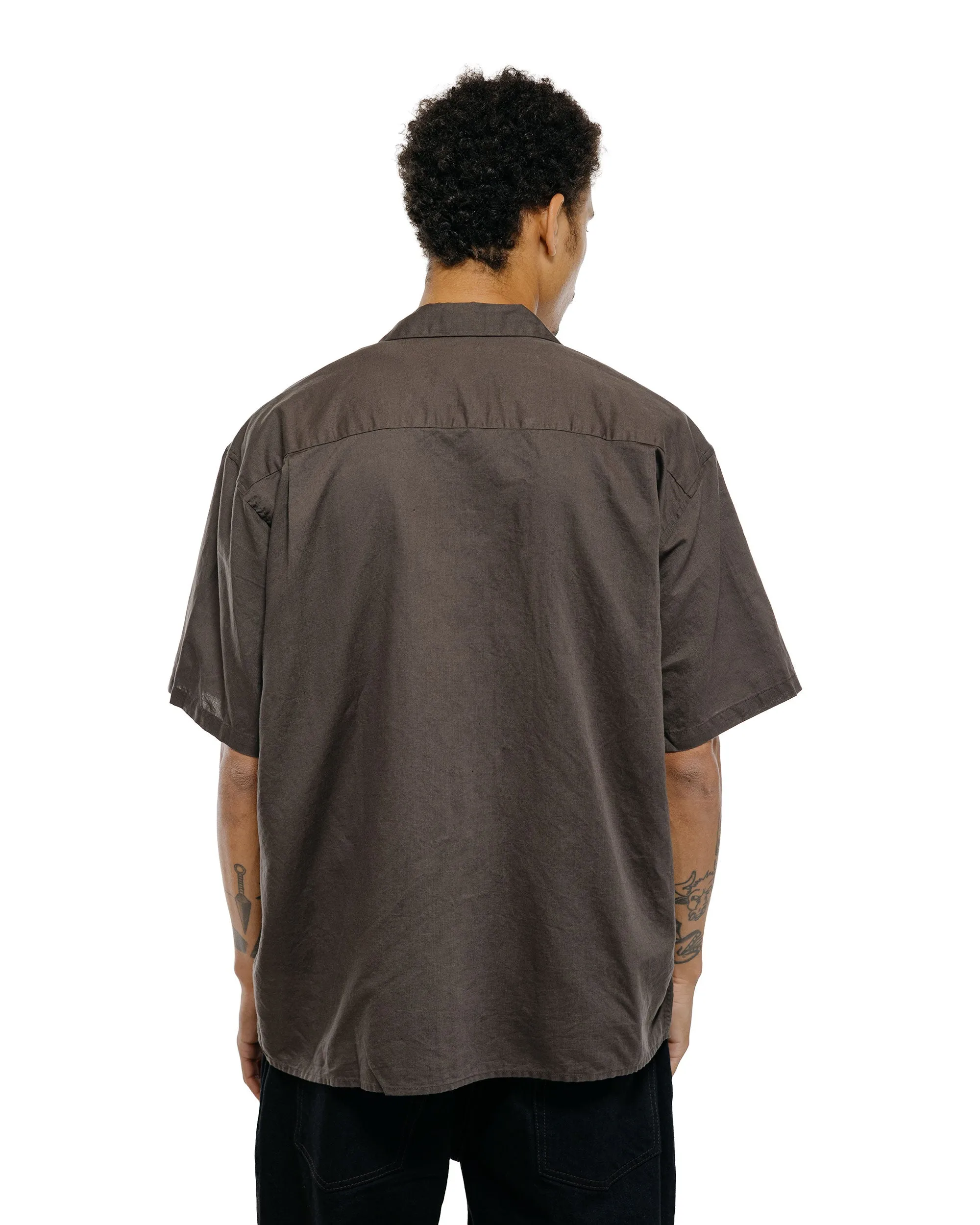 CIOTA Open Collar Short Sleeve Shirt Cotton/Linen Charcoal sold by Lost & Found product image thumbnail 4