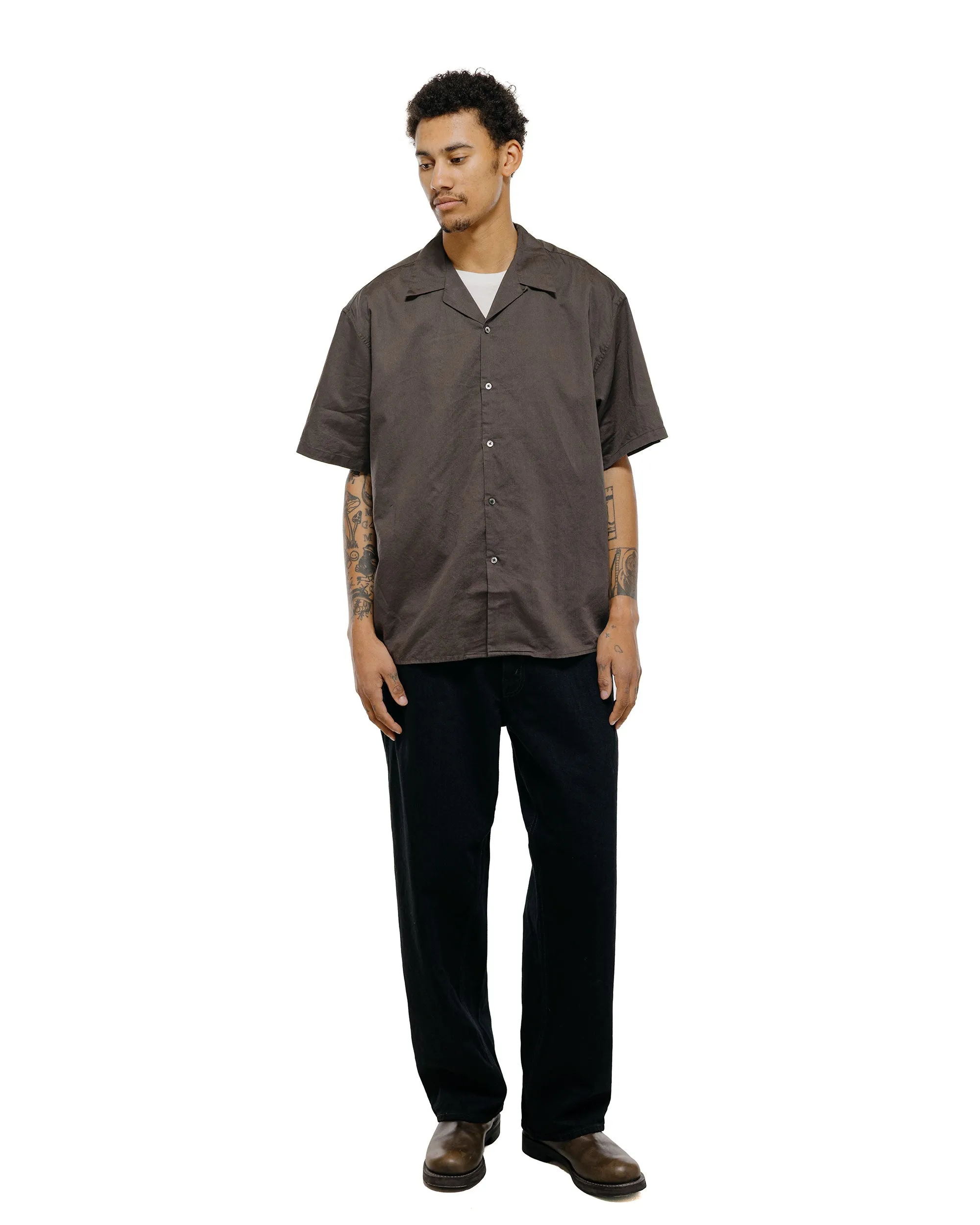CIOTA Open Collar Short Sleeve Shirt Cotton/Linen Charcoal sold by Lost & Found product image thumbnail 5