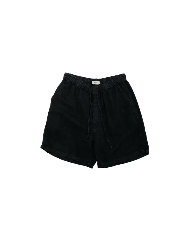 Bather Black Linen Leisure Short made by Bather