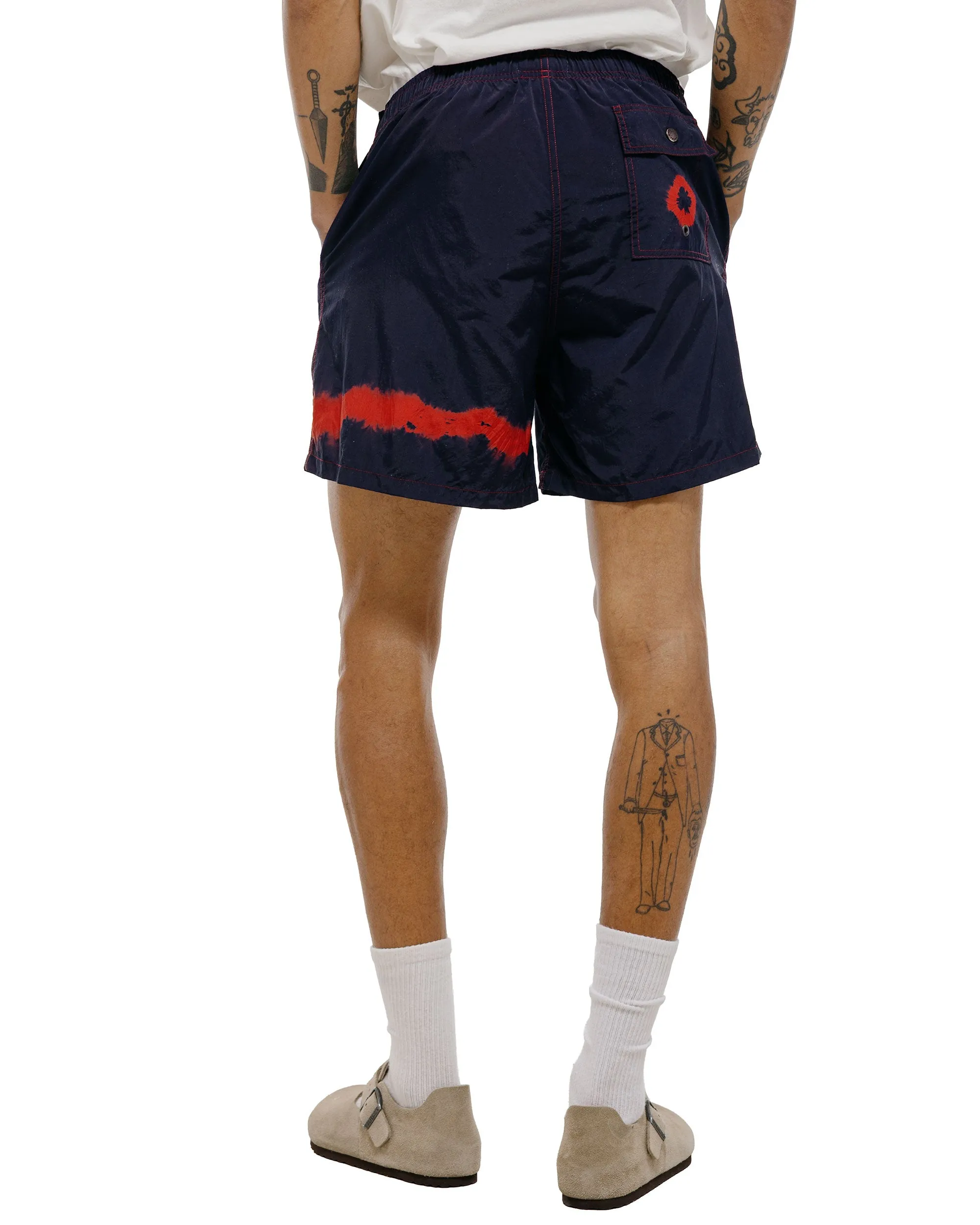 Bather Caeterpillar Over Dyed Indigo Red Swim Trunk sold by Lost & Found product image thumbnail 4