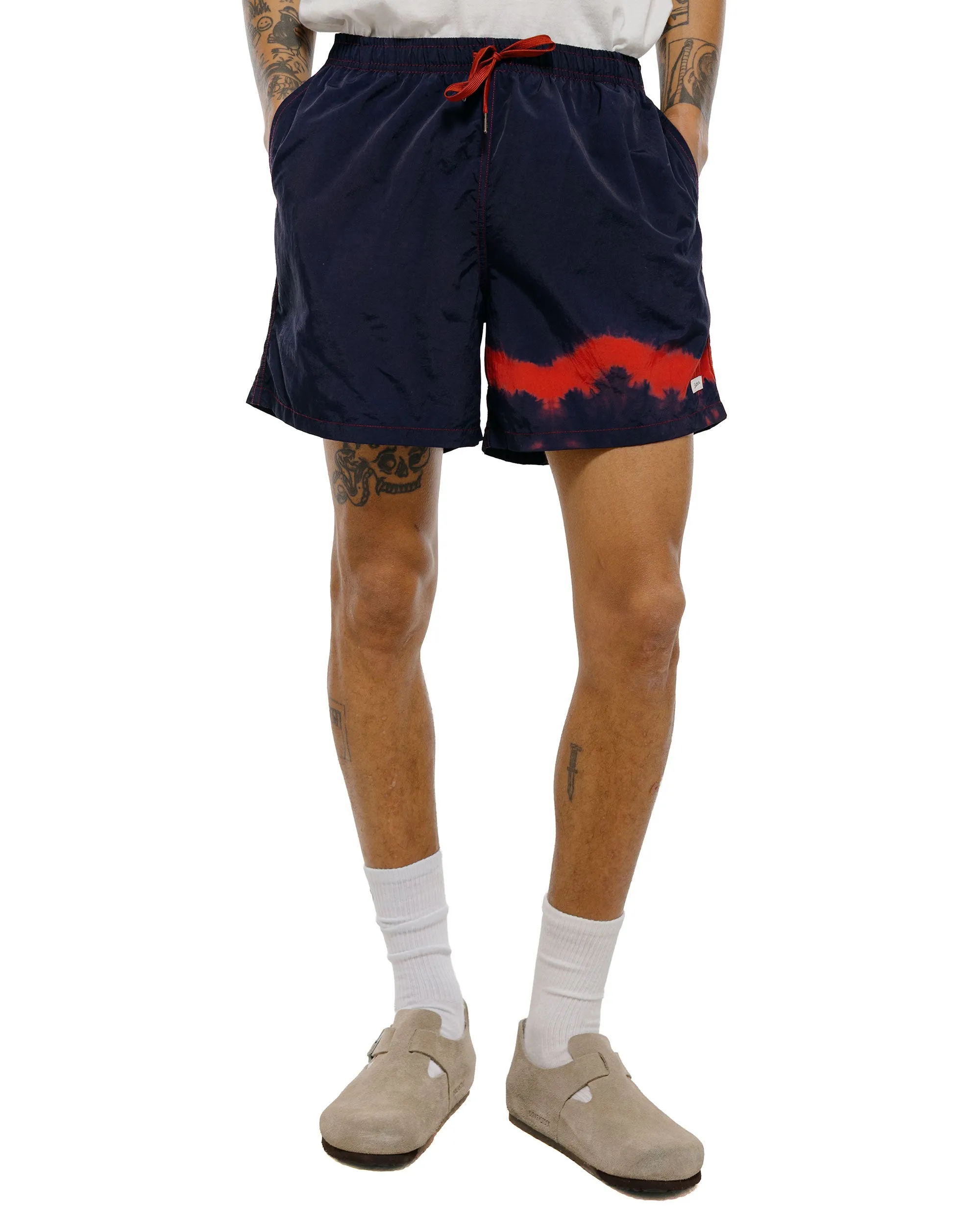 Bather Caeterpillar Over Dyed Indigo Red Swim Trunk sold by Lost & Found product image thumbnail 2