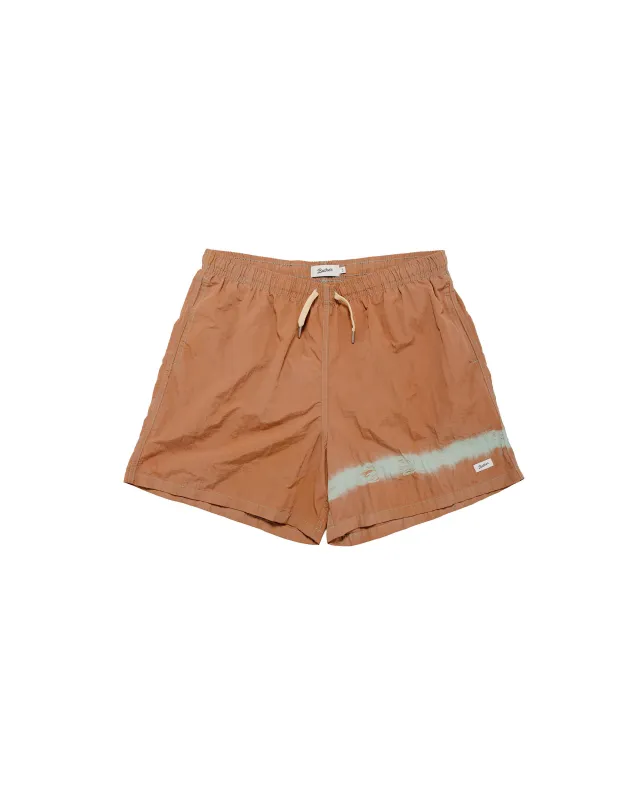 Bather Caeterpillar Over Dyed Madder Blue Swim Trunk made by Bather