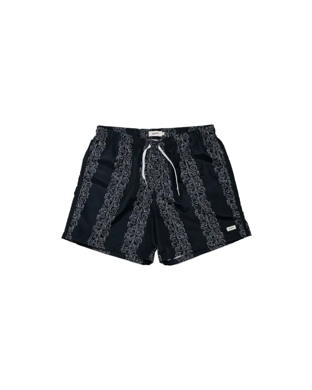 Bather Black Fiesta Swim Trunk made by Bather