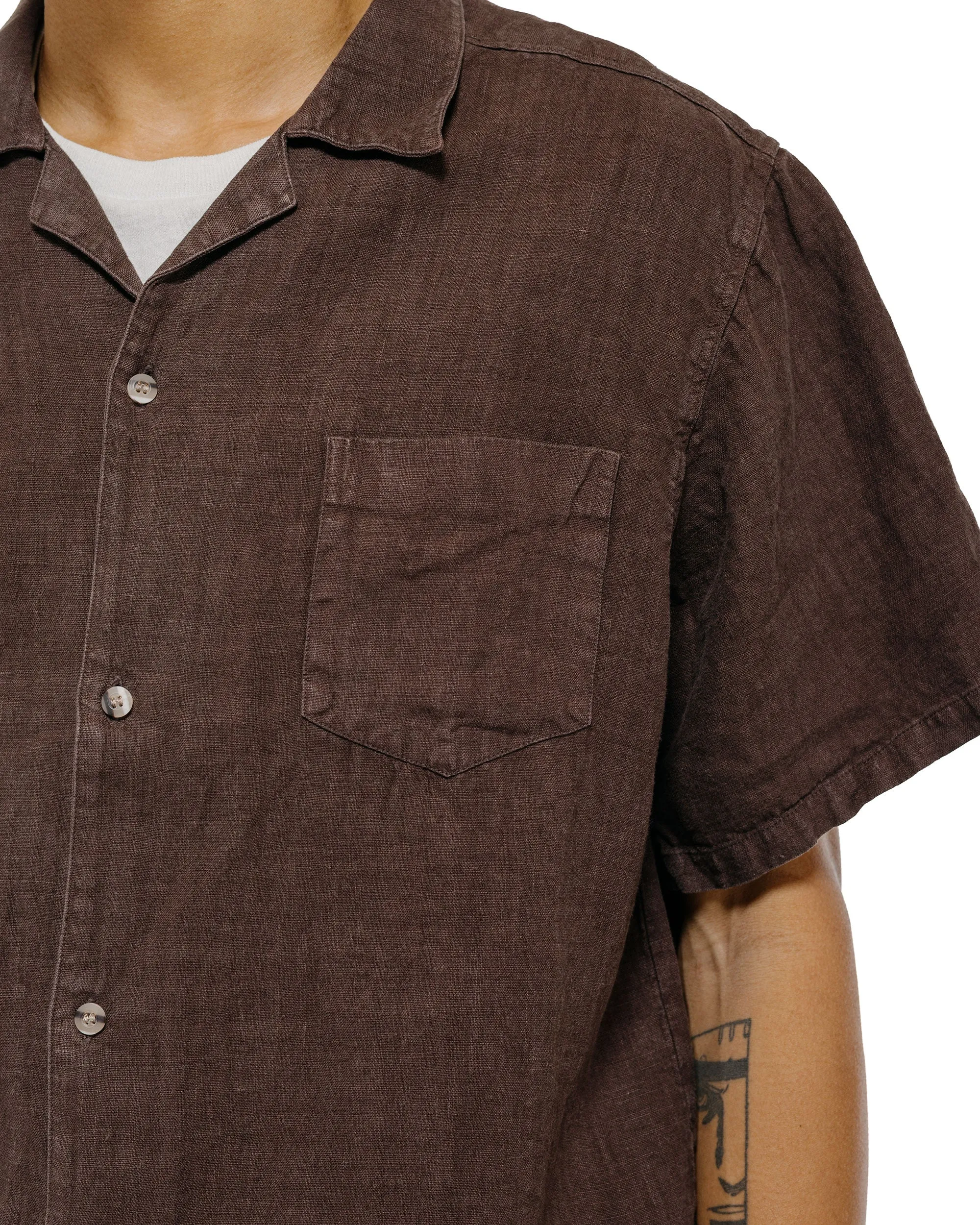 Bather Espresso Linen Camp Shirt sold by Lost & Found product image thumbnail 3