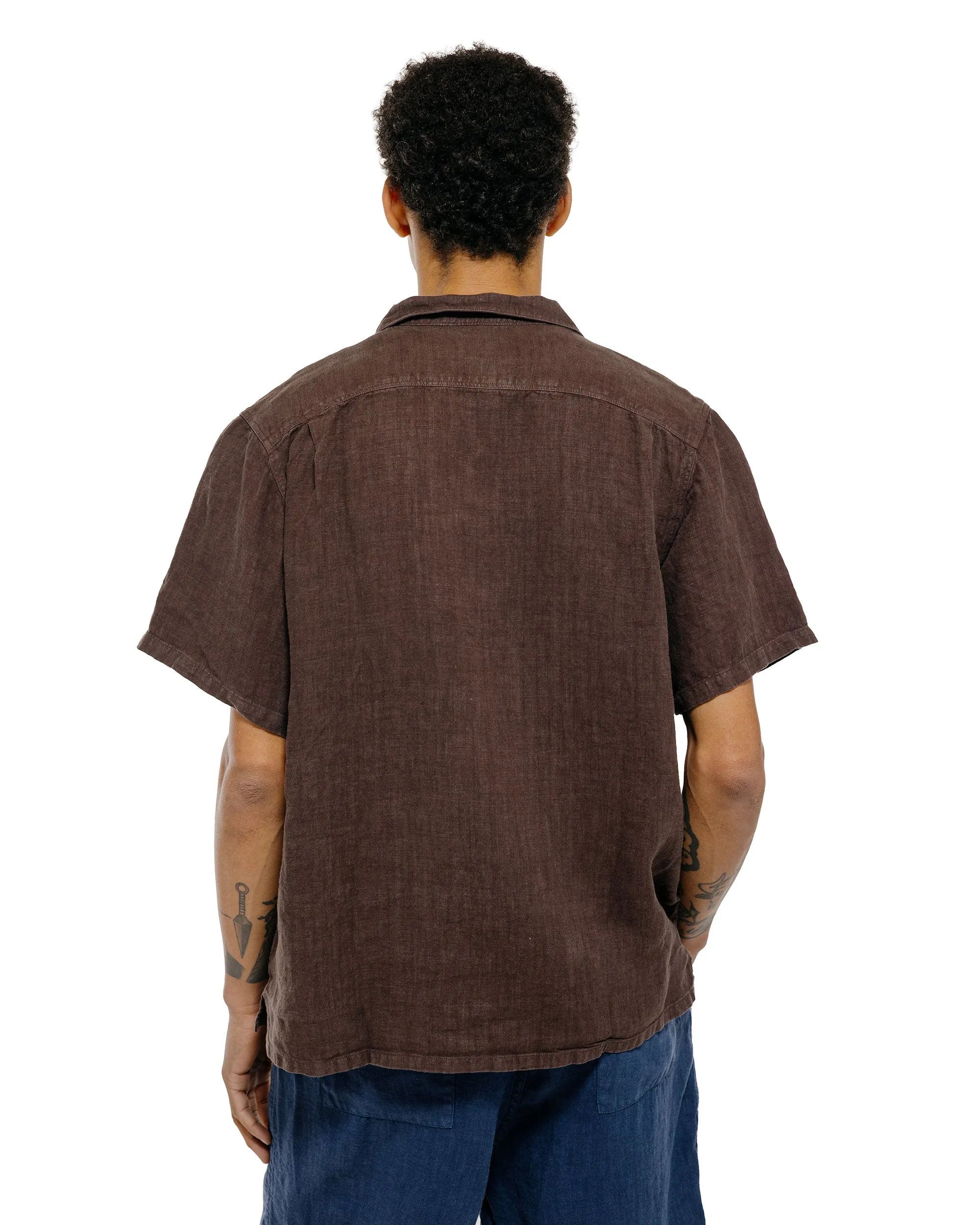 Bather Espresso Linen Camp Shirt sold by Lost & Found product image thumbnail 4