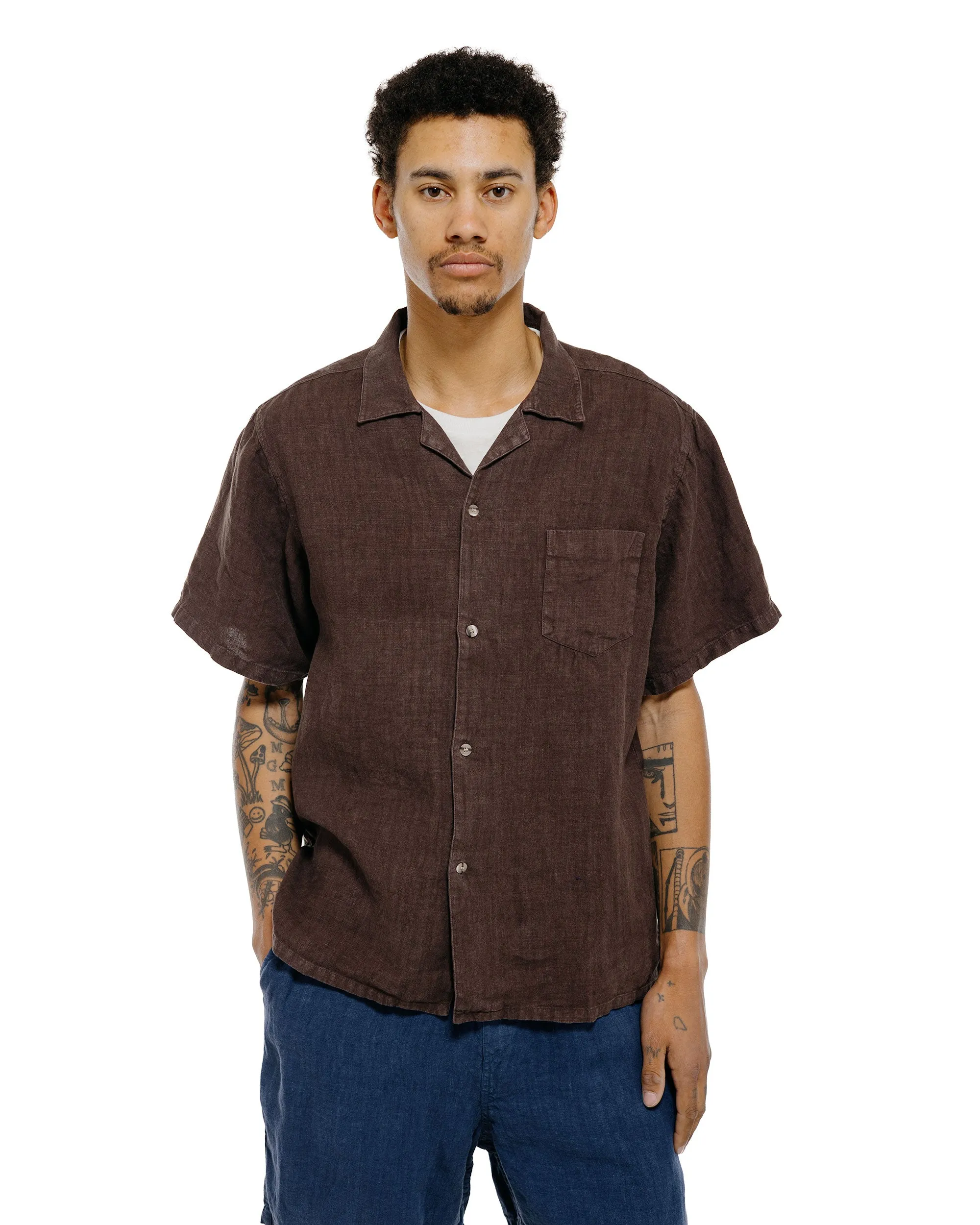 Bather Espresso Linen Camp Shirt sold by Lost & Found product image thumbnail 2