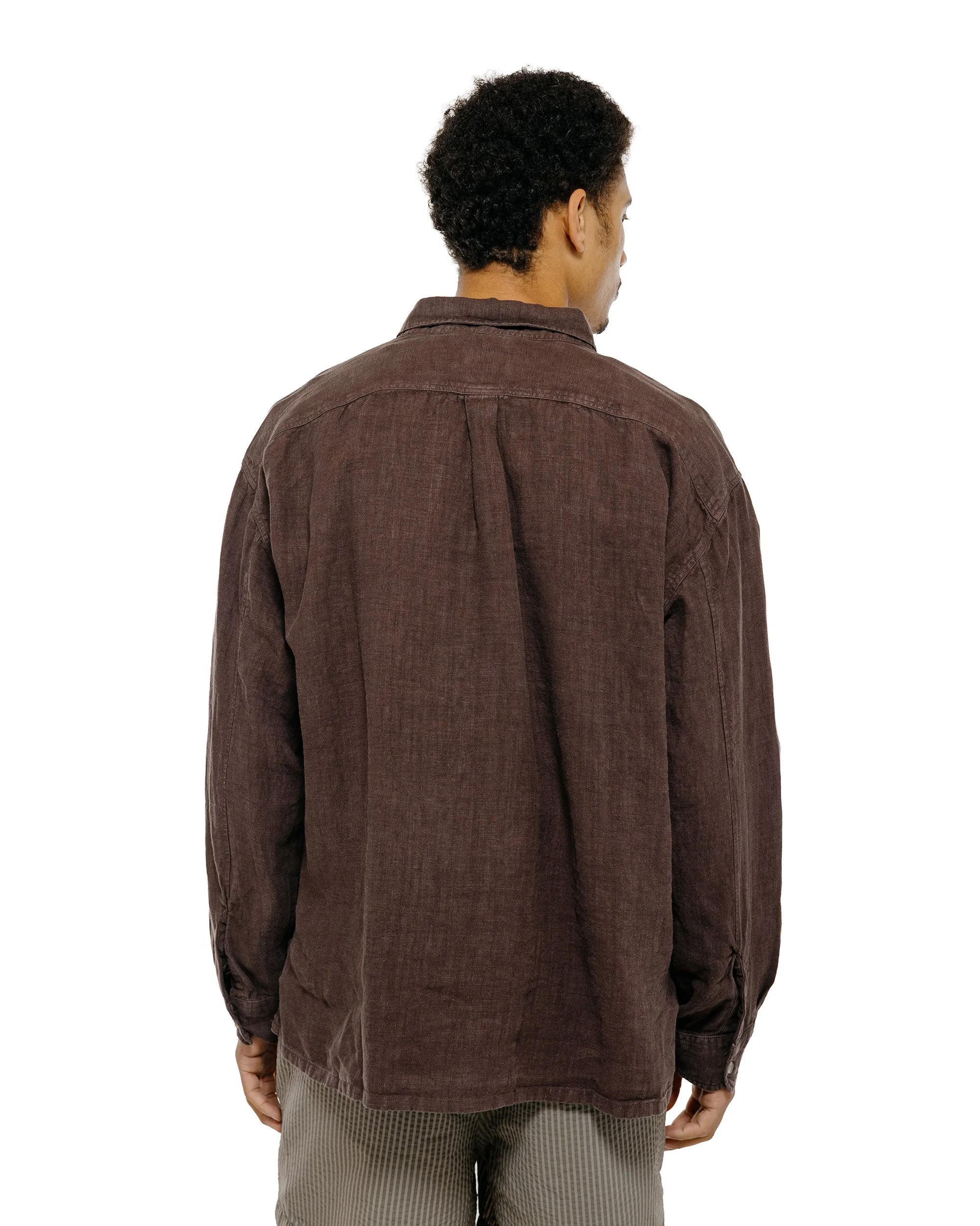 Bather Espresso Linen Leisure Shirt sold by Lost & Found product image thumbnail 4