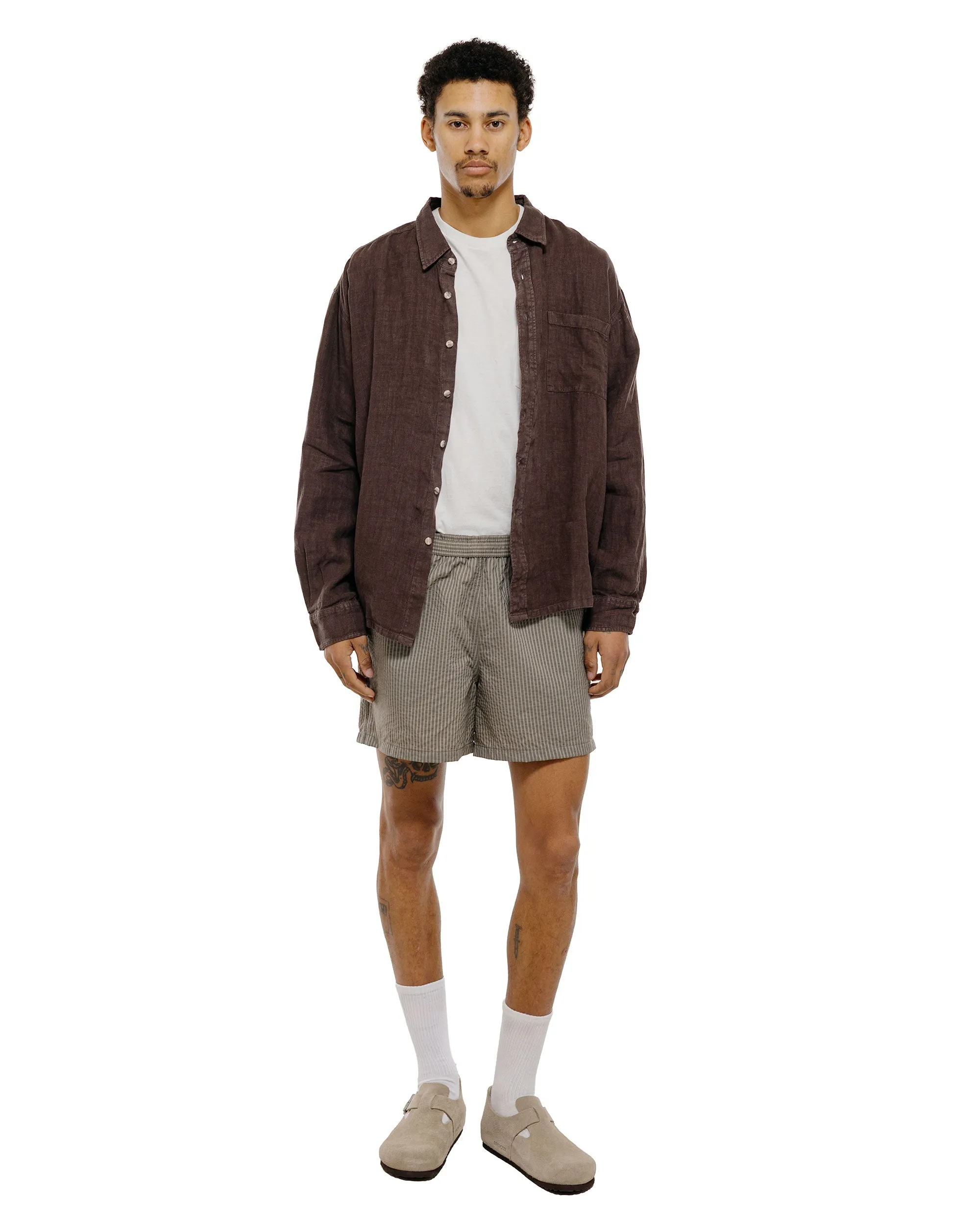 Bather Espresso Linen Leisure Shirt sold by Lost & Found product image thumbnail 5