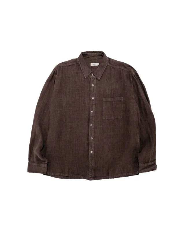 Bather Espresso Linen Leisure Shirt made by Bather