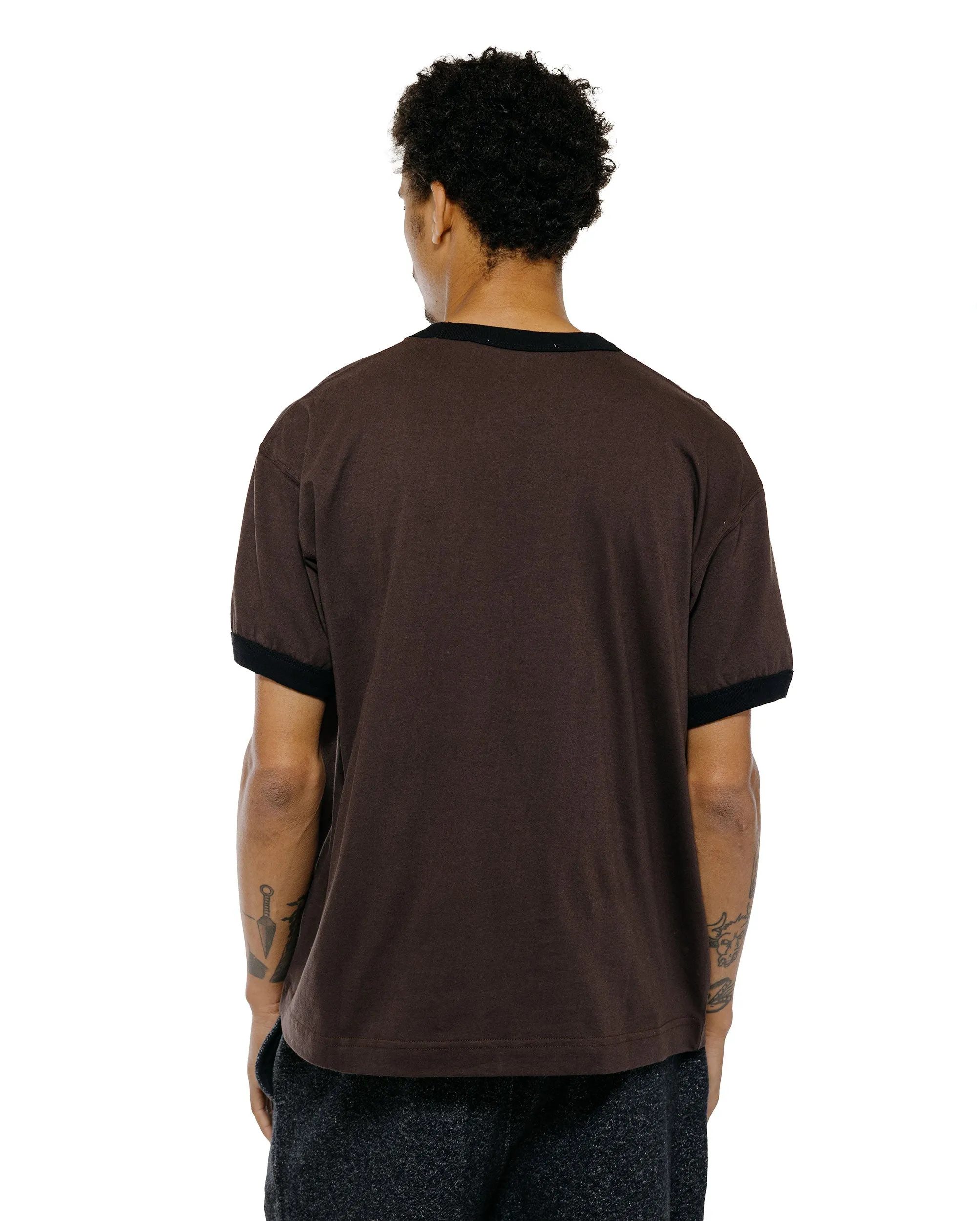Body of Work Finch Ringer T-Shirt Combed Cotton Jersey Loam/Black Rib sold by Lost & Found product image thumbnail 4