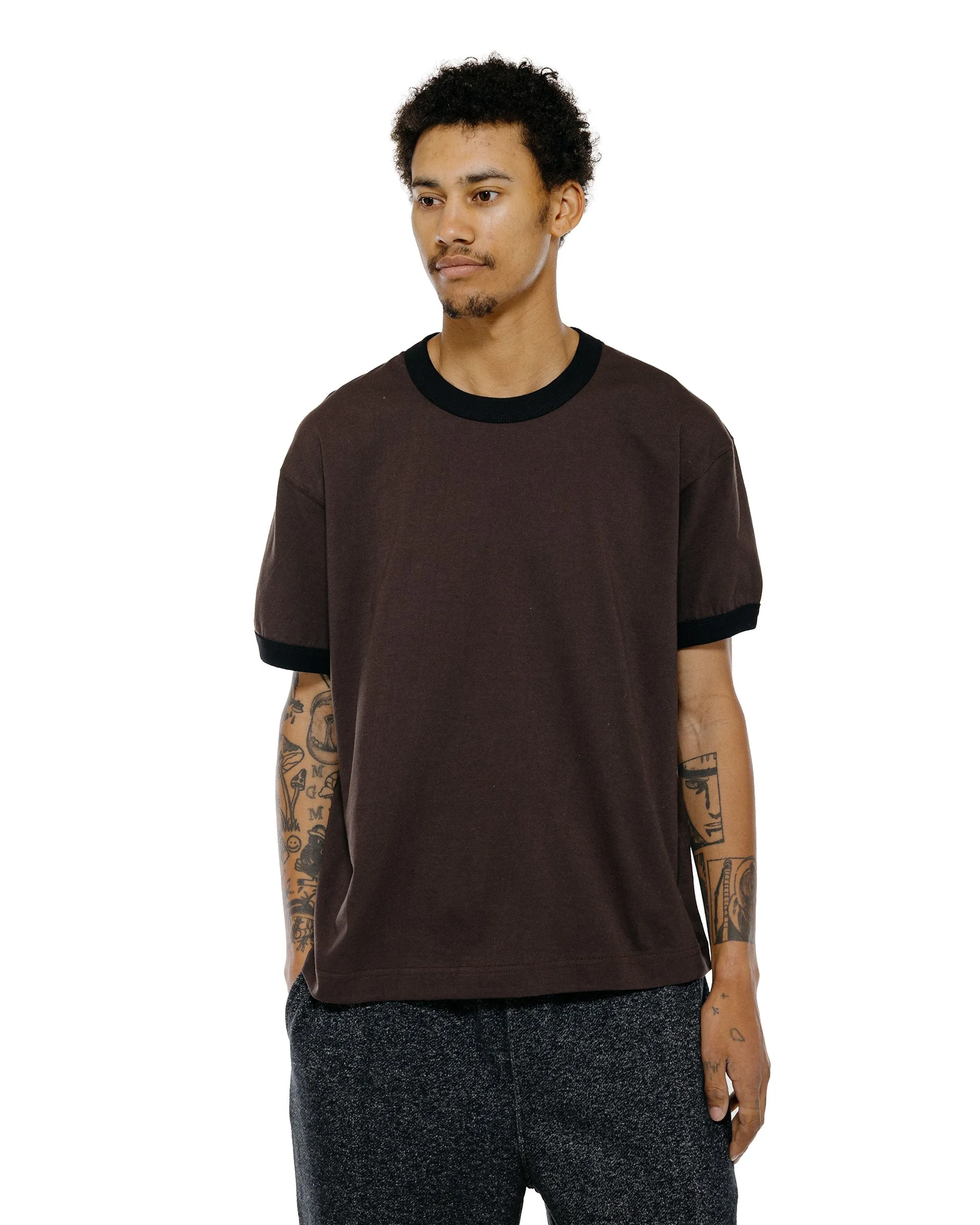 Body of Work Finch Ringer T-Shirt Combed Cotton Jersey Loam/Black Rib sold by Lost & Found product image thumbnail 2
