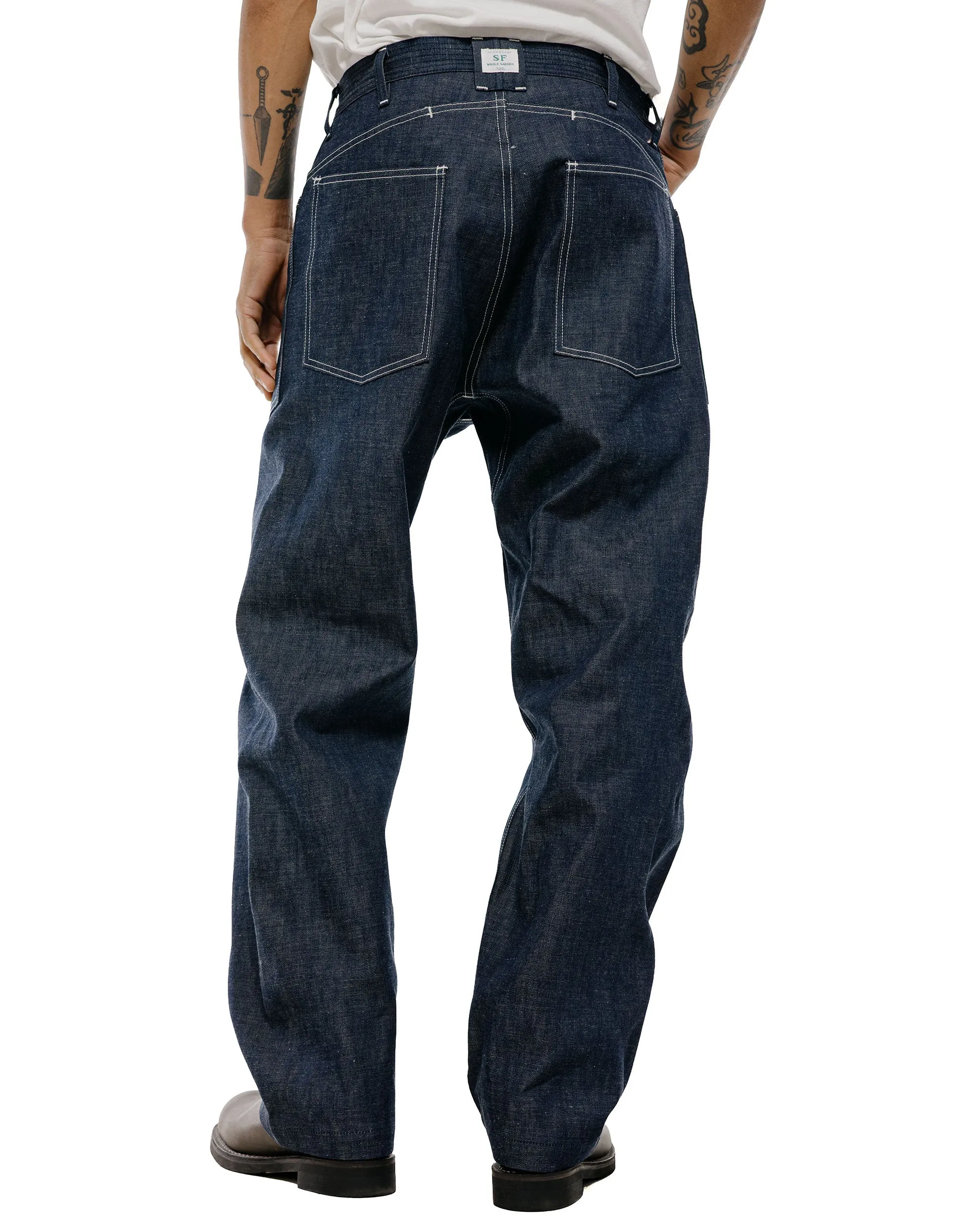 Sassafras D Scoop Pants 10oz Military Denim Indigo sold by Lost & Found product image thumbnail 4