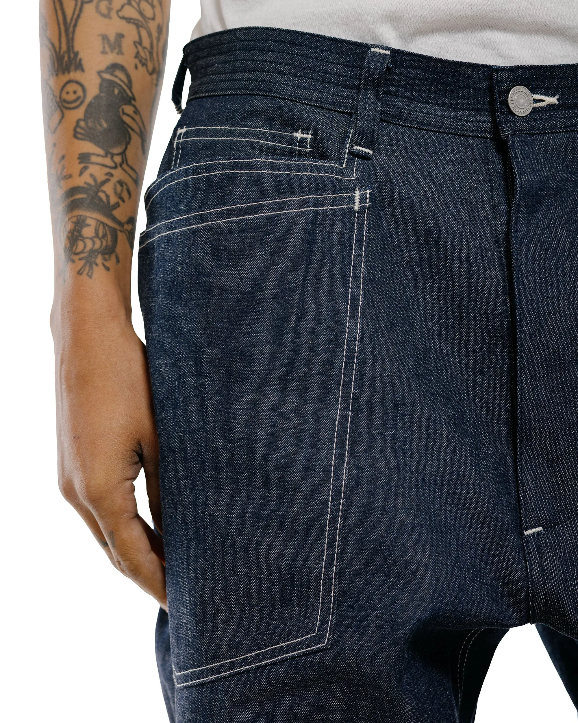 Sassafras D Scoop Pants 10oz Military Denim Indigo sold by Lost & Found product image thumbnail 3